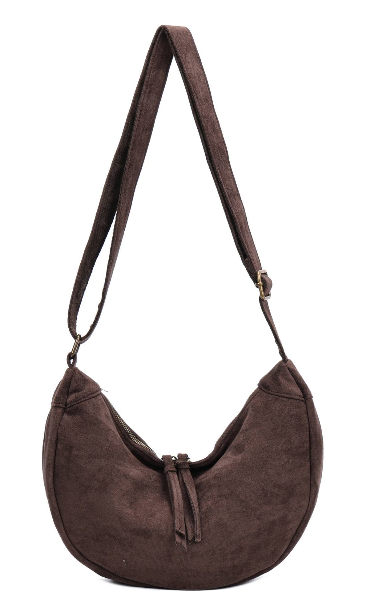 ITALYSHOP24 Schultertasche Damen Tasche MOON Halbmond günstig online kaufen