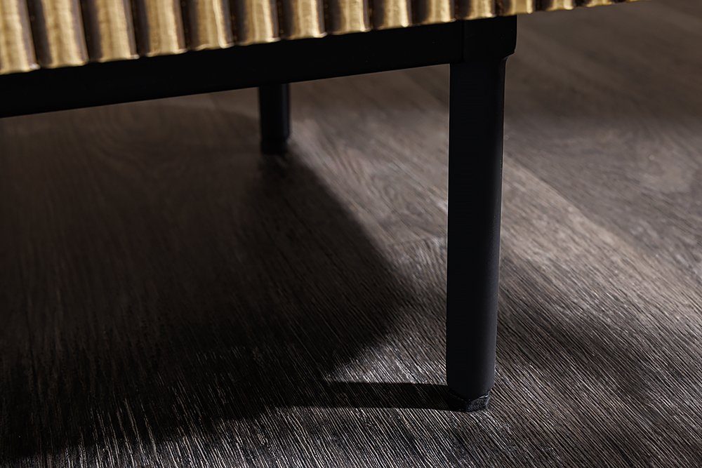 riess-ambiente Sideboard VENEZIANO 160cm messing / grün (Einzelartikel, 1 St), Wohnzimmer · Massivholz · Metall · Marmor · Kommode · Retro Design