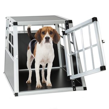 tectake Tiertransportbox Hundetransportbox single mit gerader Rückwand