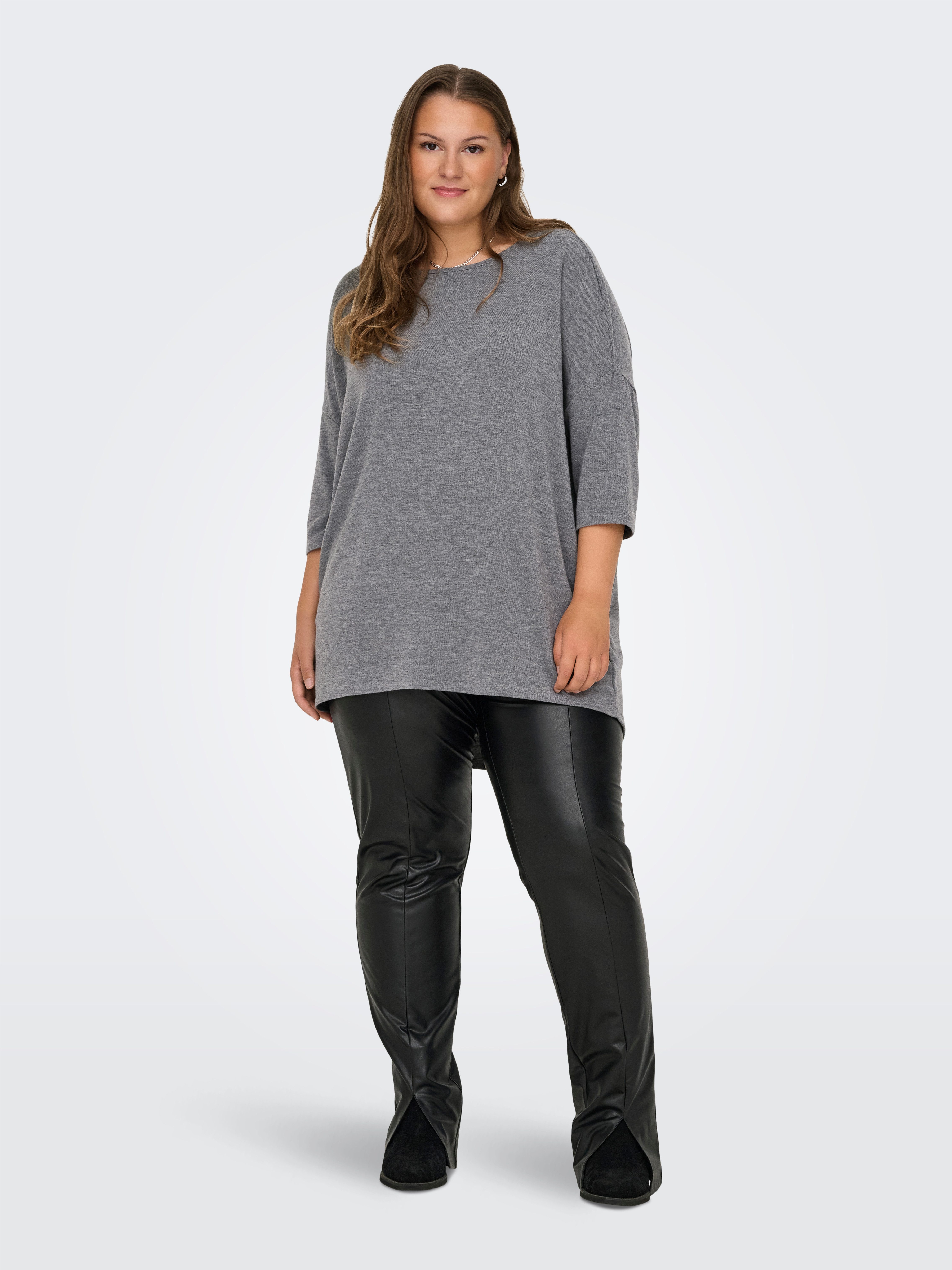ONLY CARMAKOMA 3/4-Arm-Shirt CARLAMOUR 3/4 TOP JRS NOOS Materialmix, loose fit