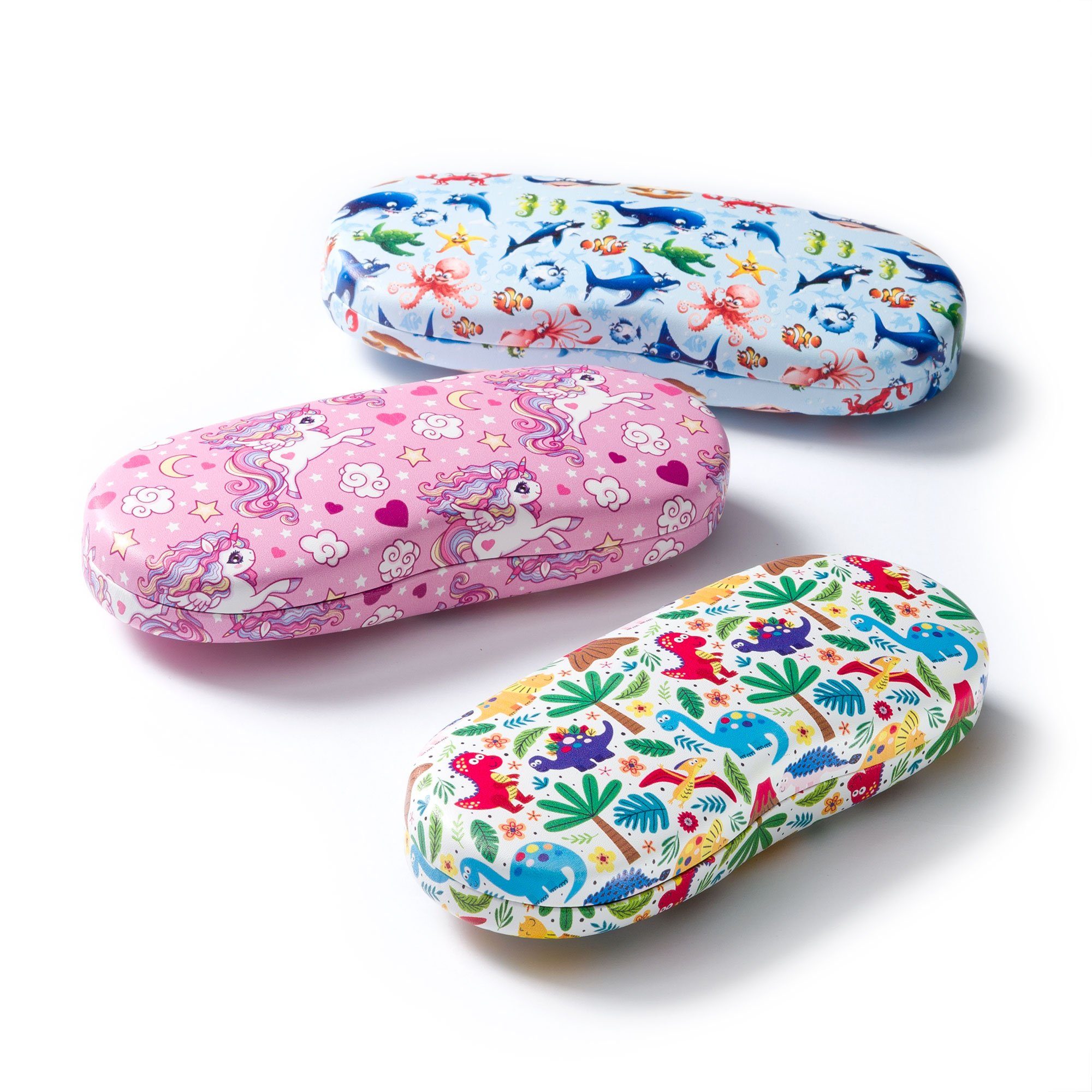 FEFI Brillenetui "Kinder Brillenetui (Hardcase)", Set aus 1 Etui + hochwertigem Mikrofasertuch