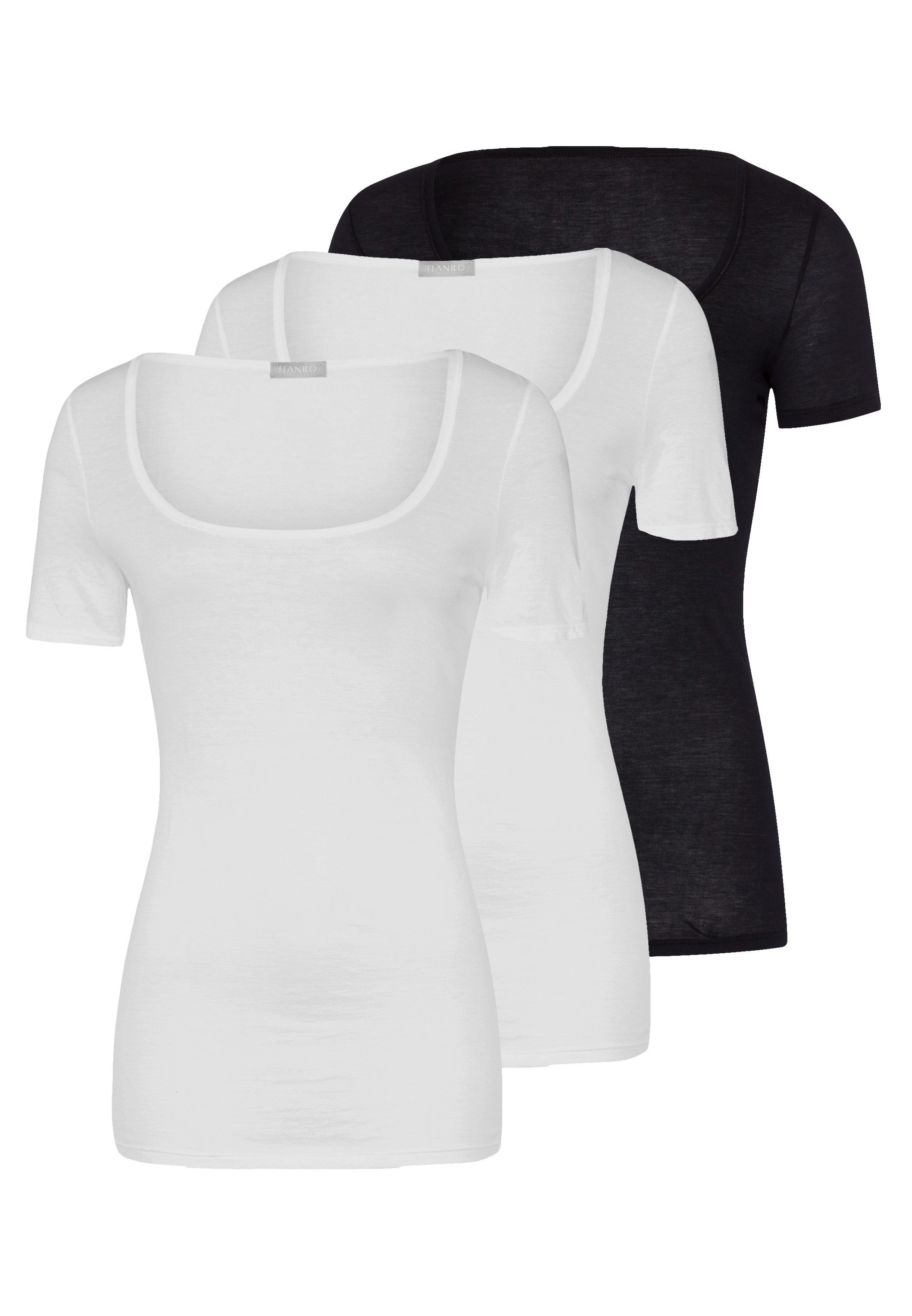 Hanro Unterhemd 3er Pack Ultralight (Spar-Set, 3-St) Unterhemd / Shirt Kurzarm - Baumwolle - Atmungsaktiv