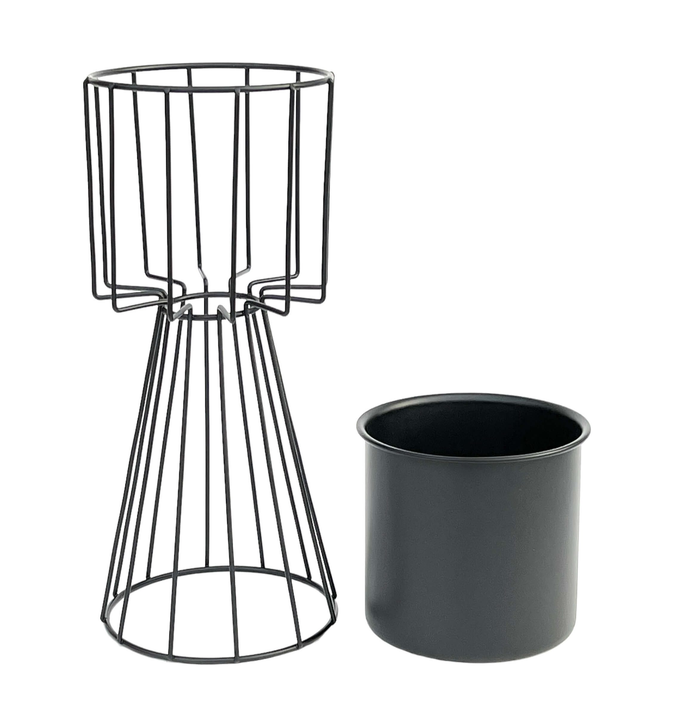 DanDiBo Blumenhocker Metall Schwarz 32 cm Blumenständer Modern Pflanzenhocker – Bild 3 von 5
