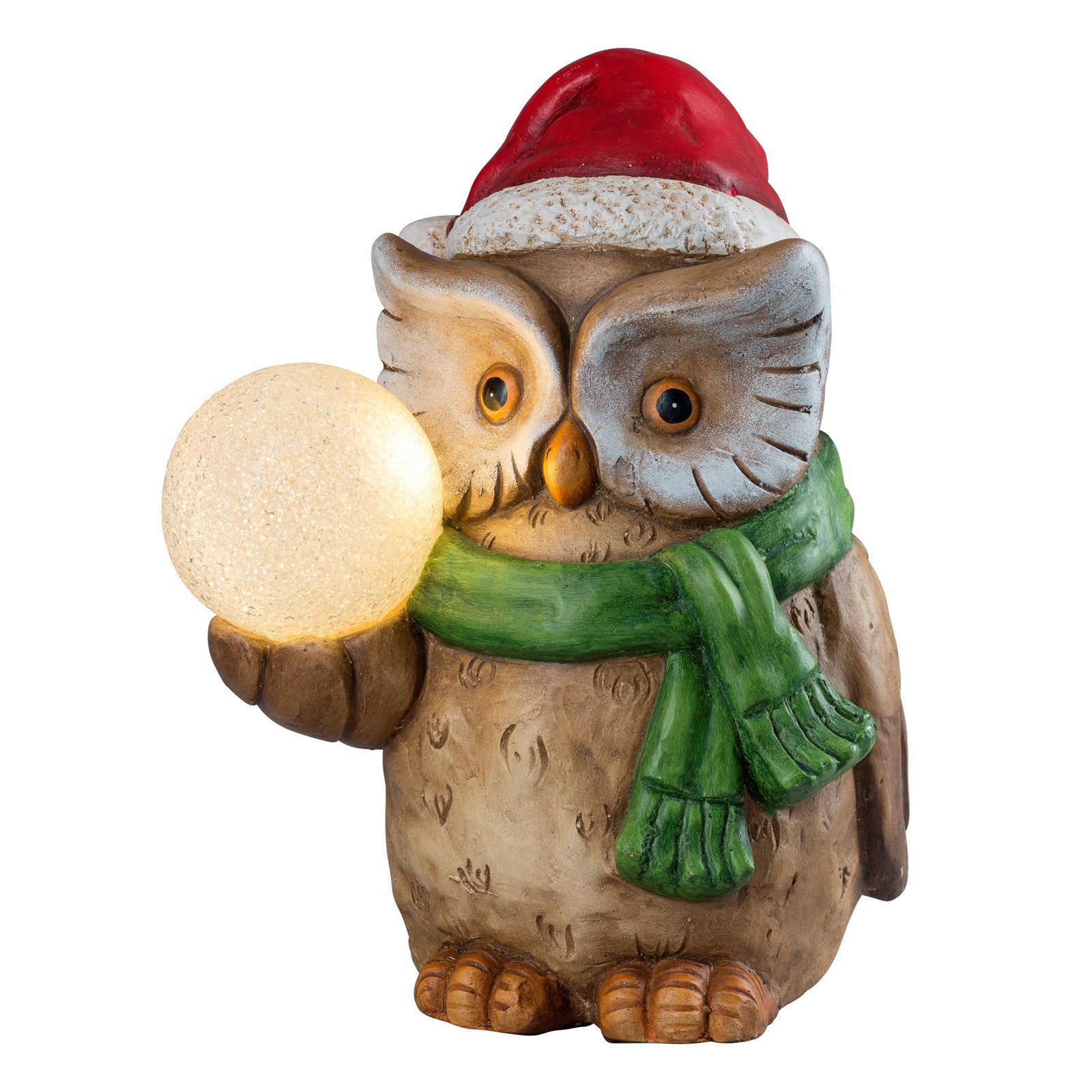 HGD Holz-Glas-Design Weihnachtsfigur Weihnachtsfigur 41 cm Weihnachtseule XL (Stück, 1 St., 1 Weihnachtsfigur), Weihnachtsdekoration