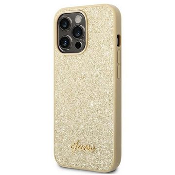 Guess Handyhülle Guess Hard Case Glitter Script Collection Apple iPhone 14 Pro Case Schutzhülle Gold
