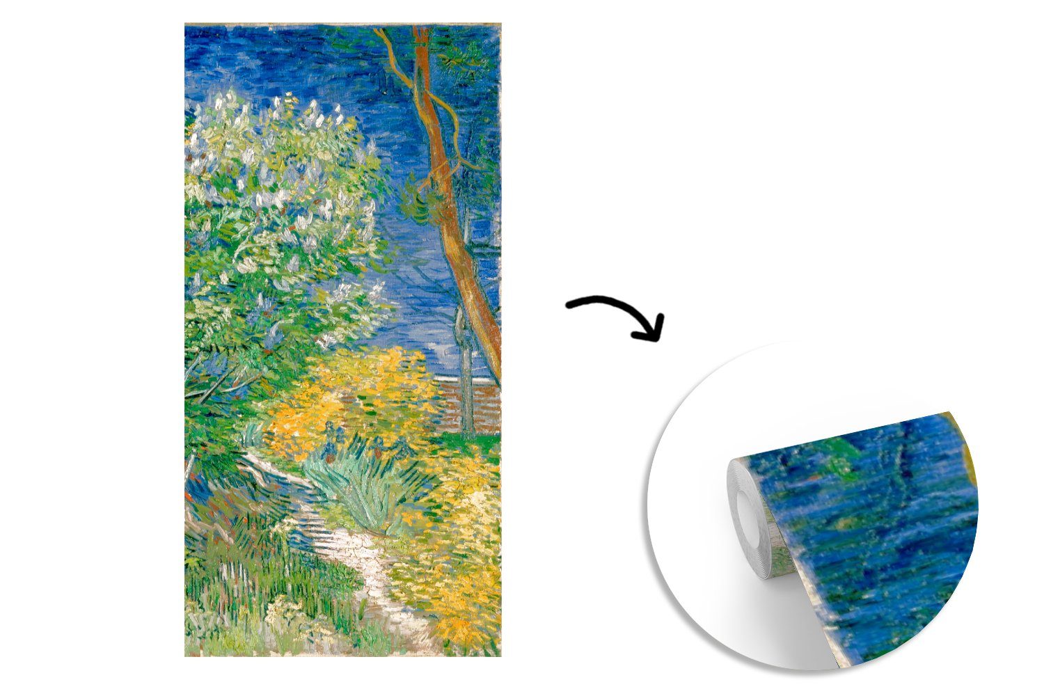 MuchoWow Fototapete Die Büsche bei Gogh, Vliestapete - Schlafzimmer St), Vincent Küche, Arles Wohnzimmer Fototapete van für Matt, (2 bedruckt