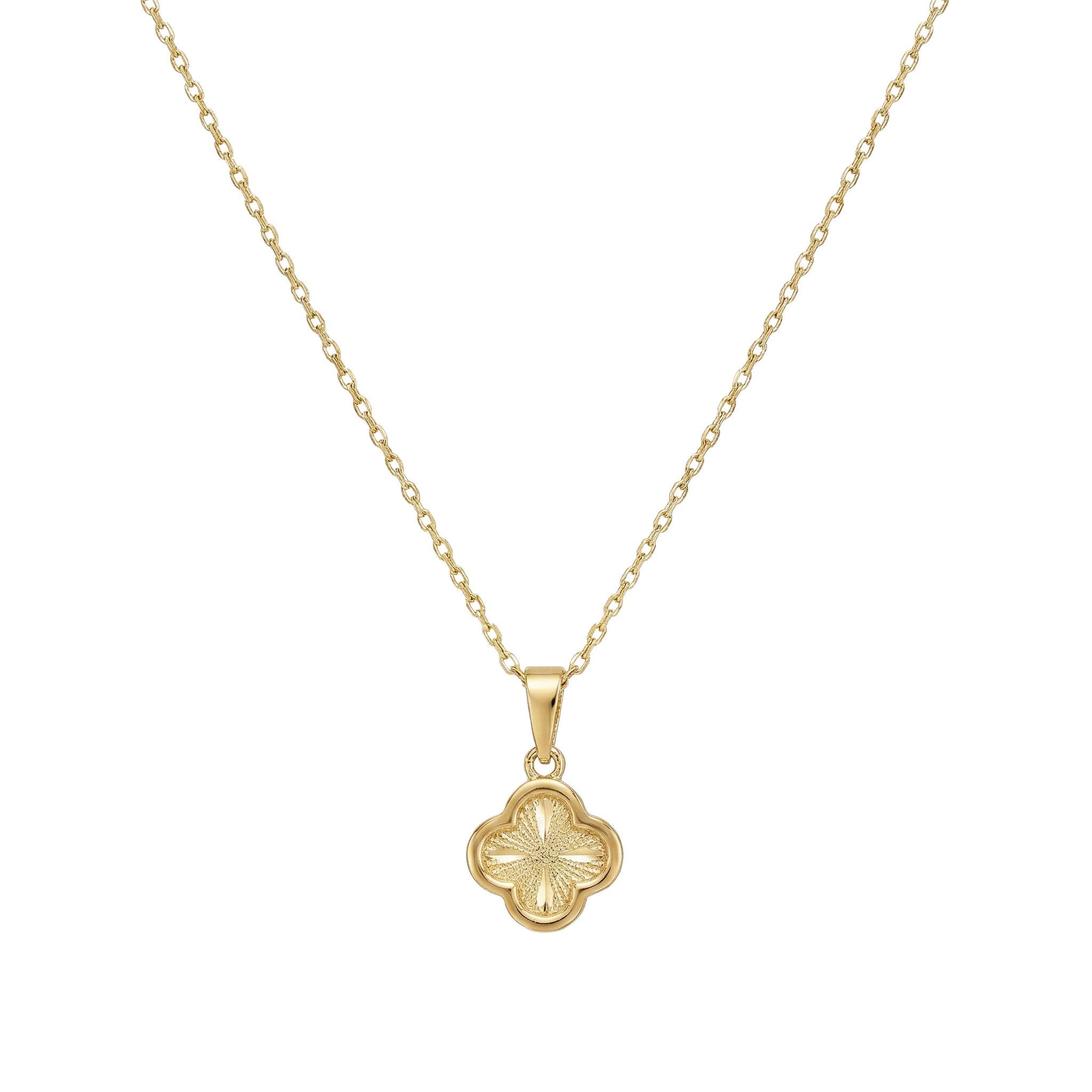 Suzan Gold Kette mit Anhänger Suzan Gold® 375 Echtgold Kette Damen mit Kleeblatt Anhänger