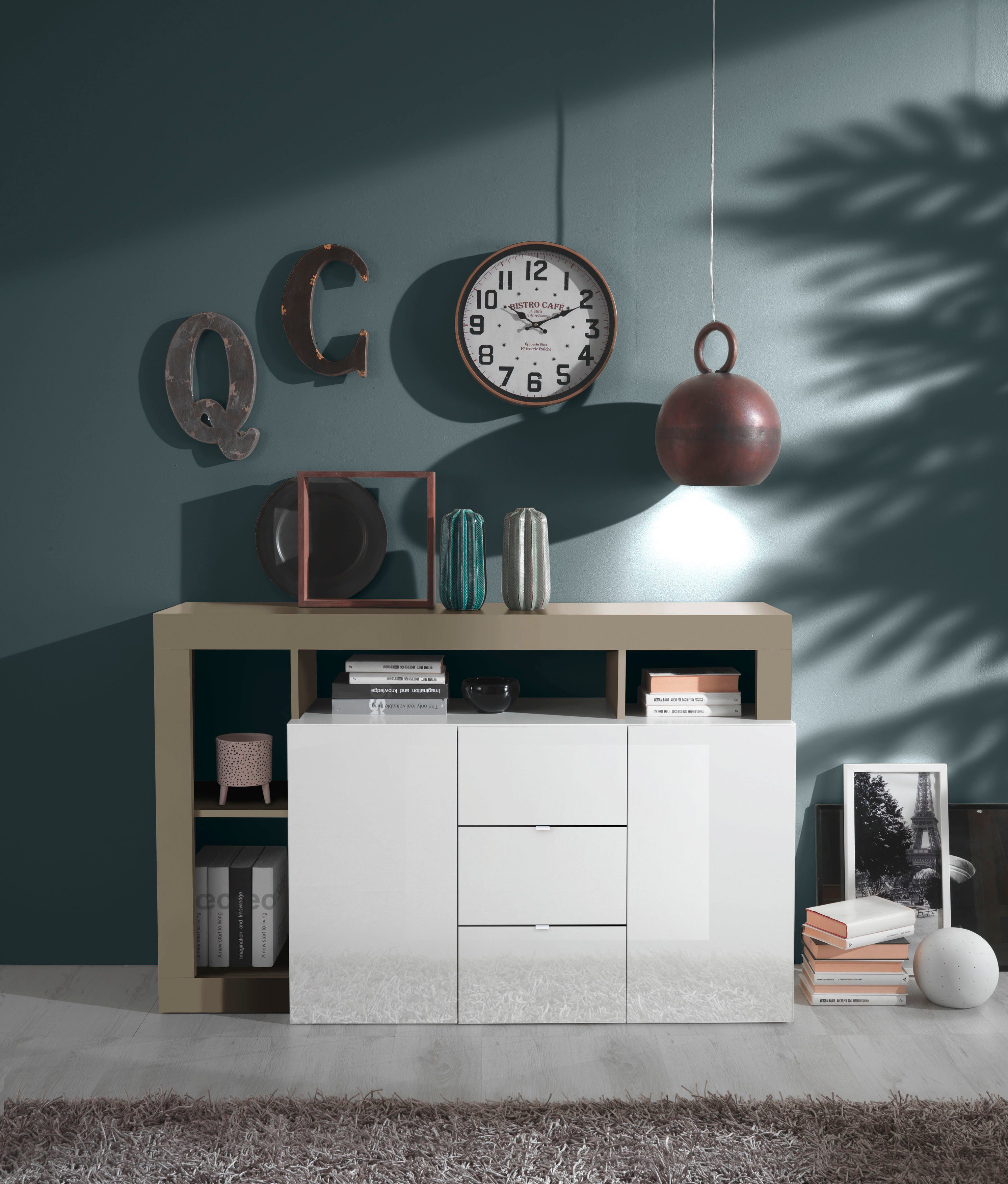 Sideboard Weiß/Taupe LC