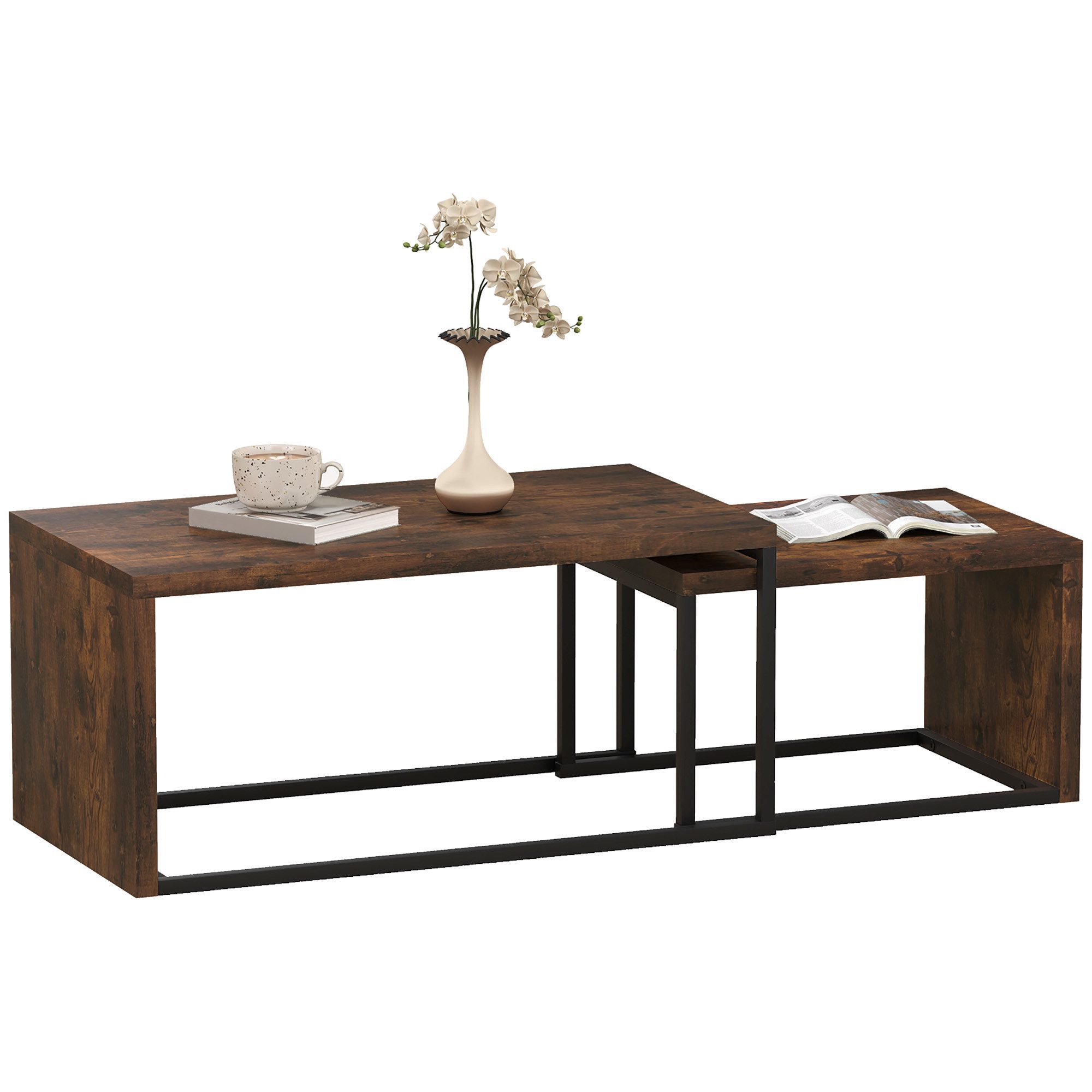 HOMCOM Couchtisch Satztisch Sofatisch Kaffeetisch (Sofatisch, günstig online kaufen