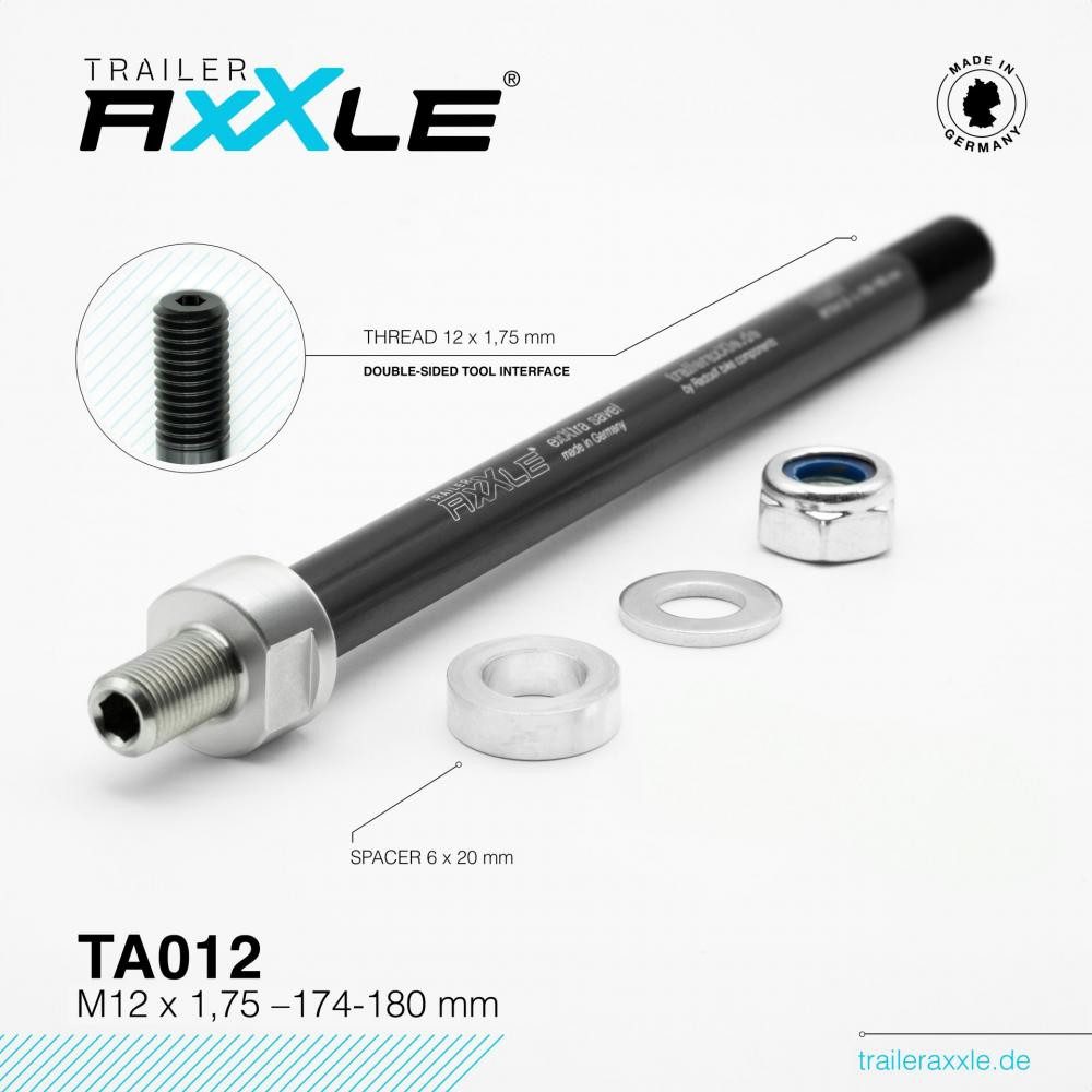 Radox Steckachse Radoxx Components Trailer AxXle TA012 Steckachse für Fahrradanhänger -
