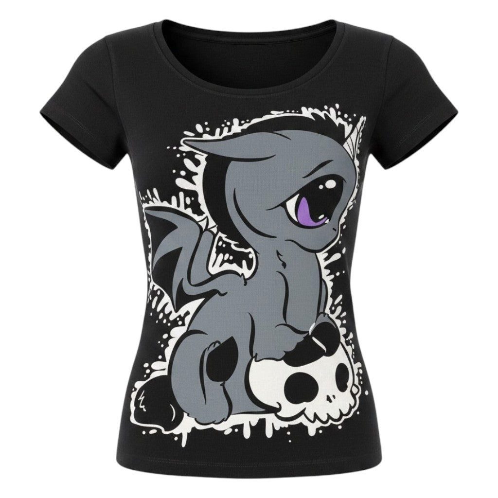 Cupcake Cult Print-Shirt Unicorn Splatter T-Shirt Kawaii Gothic Einhorn-Print von Cupcake Cult Gothic Shirt Anime aus Baumwolle mit Print