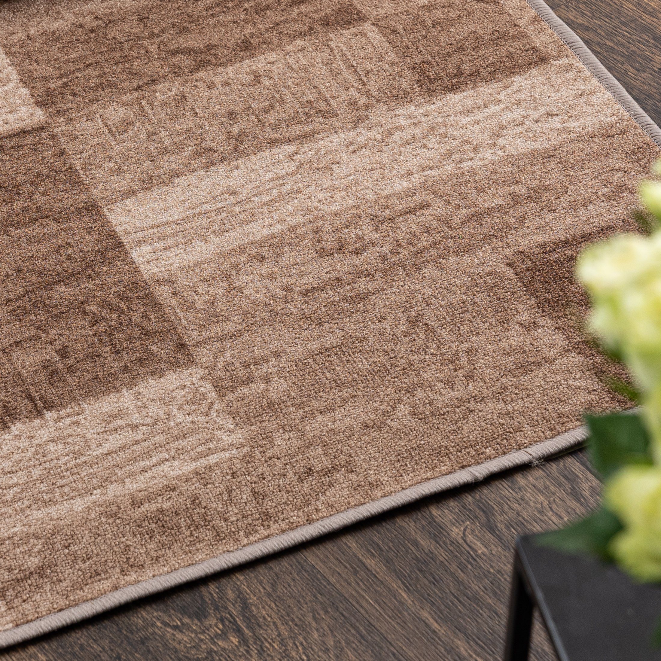 Mazovia Läufer Läufer Teppichläufer Brücke - Vorzimmer Küche - Beige, 80 x 100 cm, Kurzflor, Rutschfest, Meterware, Verschiedene Größen