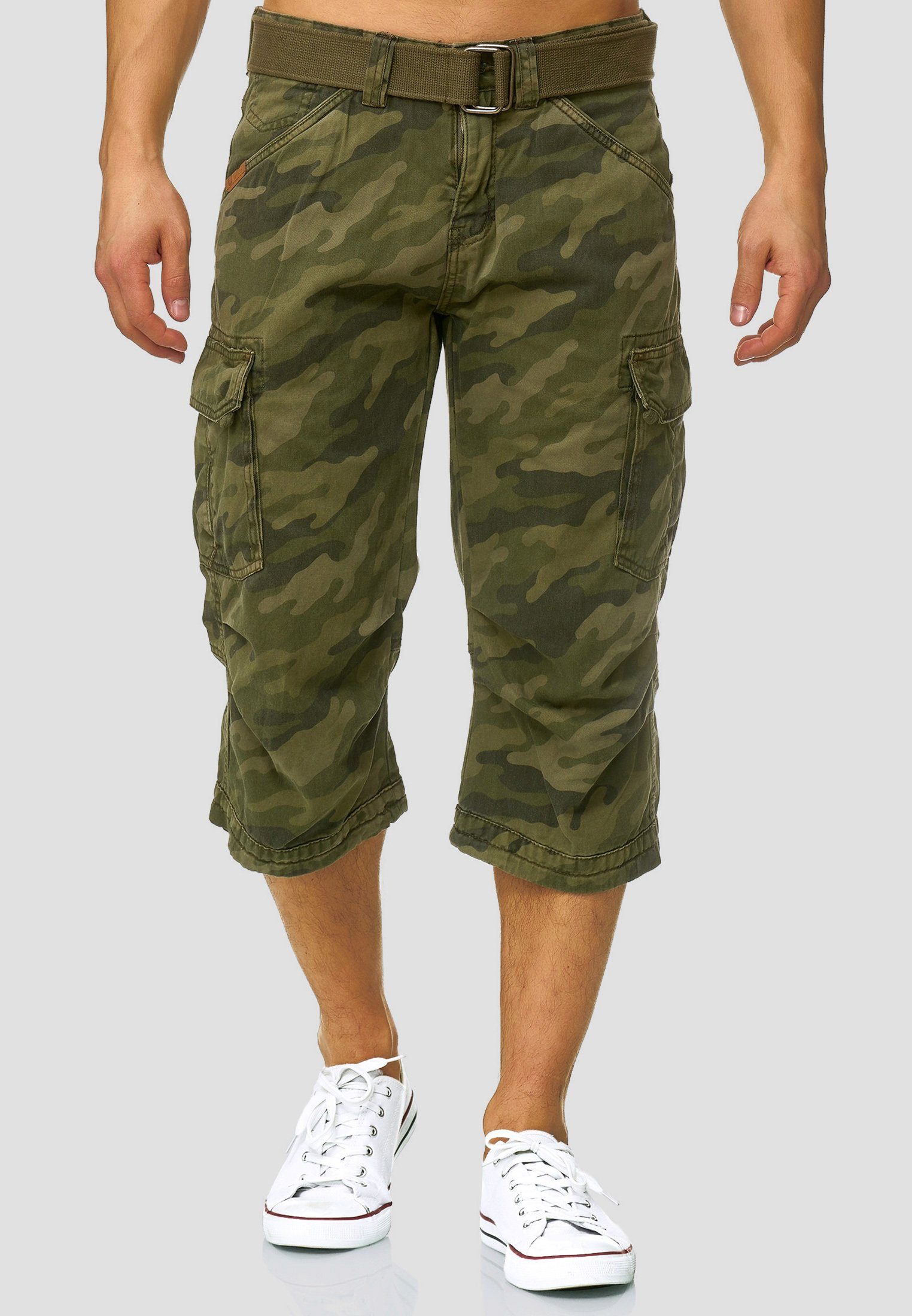 Indicode Cargoshorts Herren Nicolas Check Cargo Shorts Herrenshorts aus ein günstig online kaufen