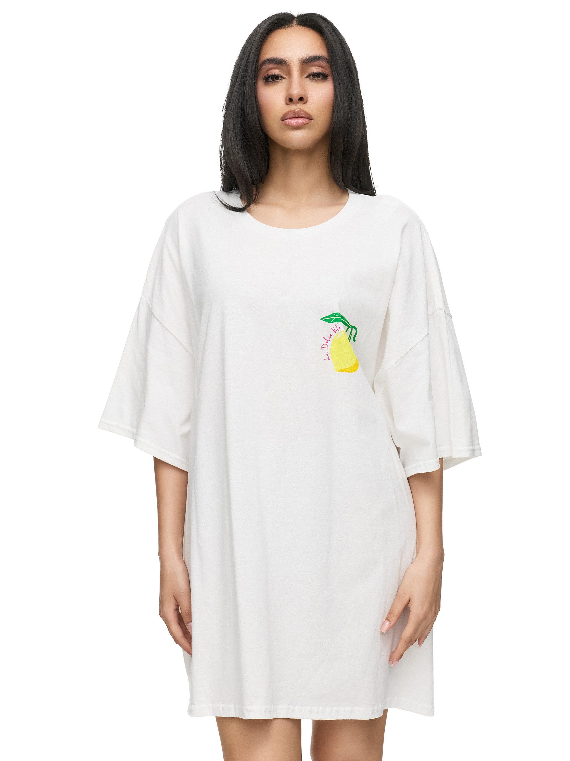 Worldclassca T-Shirt Worldclassca Oversized Print LIMON CELLO T-Shirt Sommer Oberteil PRINT- LIMON CELLO - LA DOLCE VITA