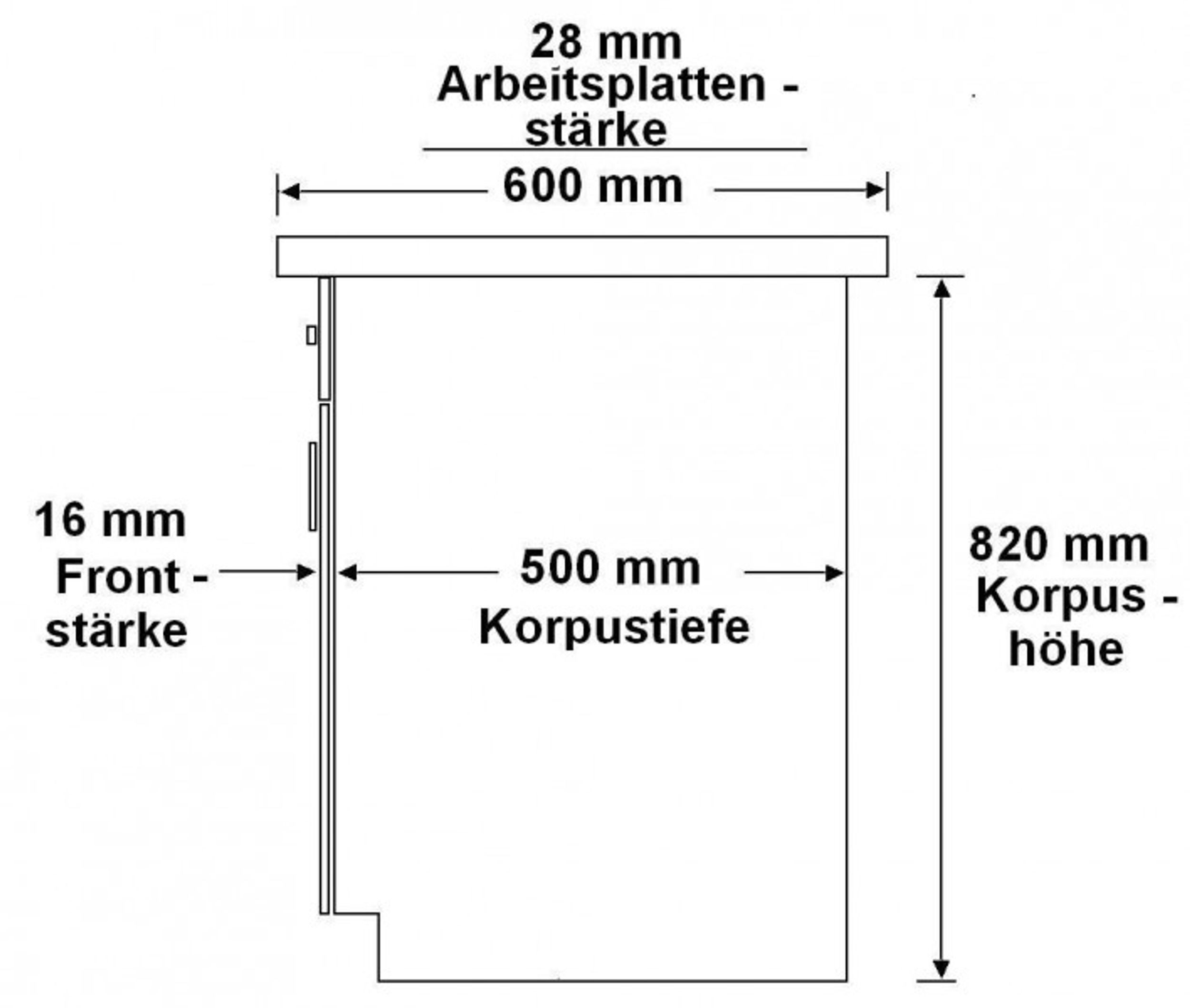 Küchen-Preisbombe Herdumbauschrank Herdunterschrank 60 Küche OMEGA Küchenzeile Küchenblock Schwarz Weiss – Bild 4 von 5