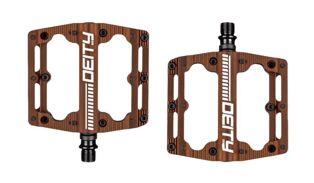 Deity Plattformpedale Deity Black Kat Pedale Bronze 9/16" - Aluminium Plattform (100×100 mm)