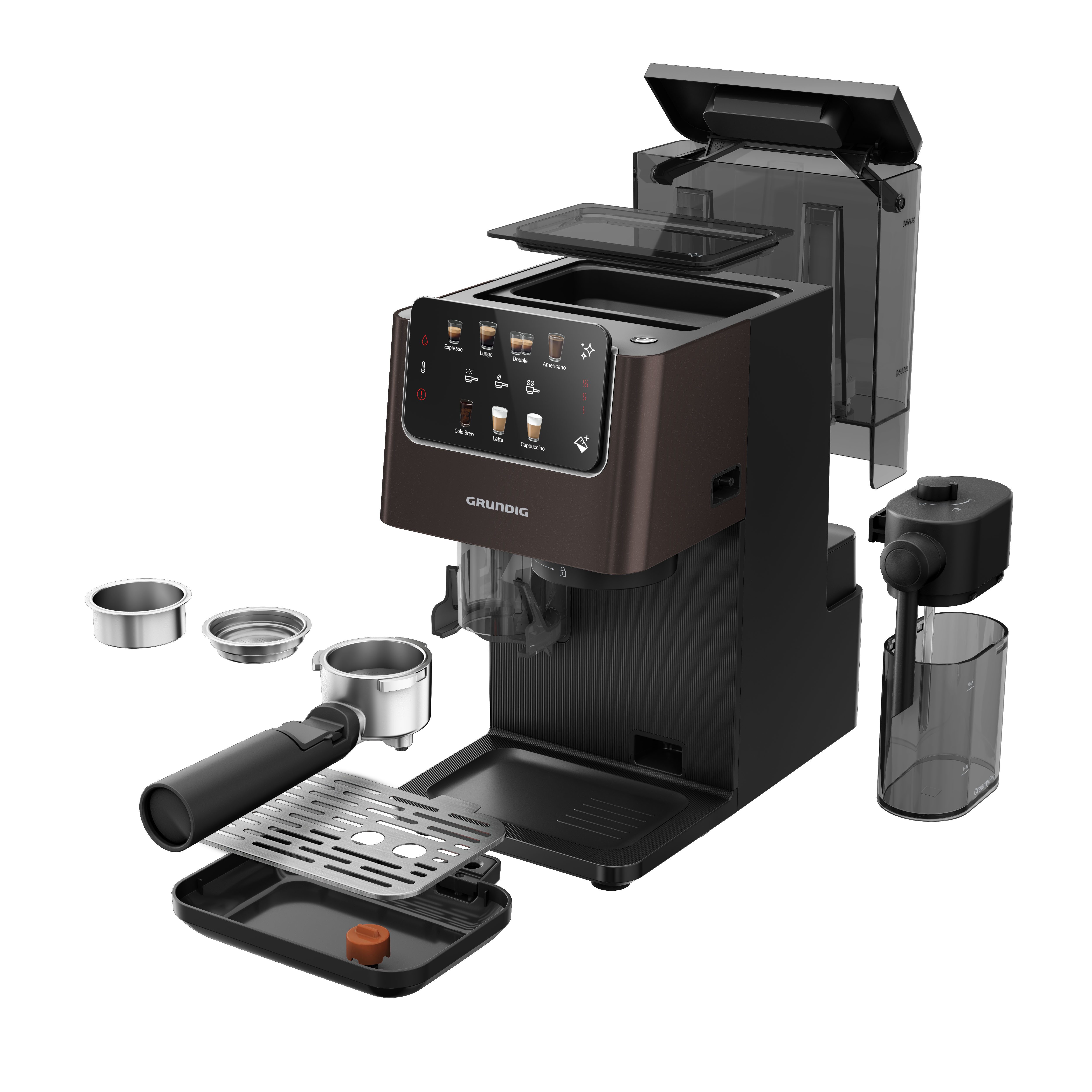 Grundig Espressomaschine KSM 8530, 1688W Kaffeevollautomat mit 20 Bar, Touch & CreamyPro™