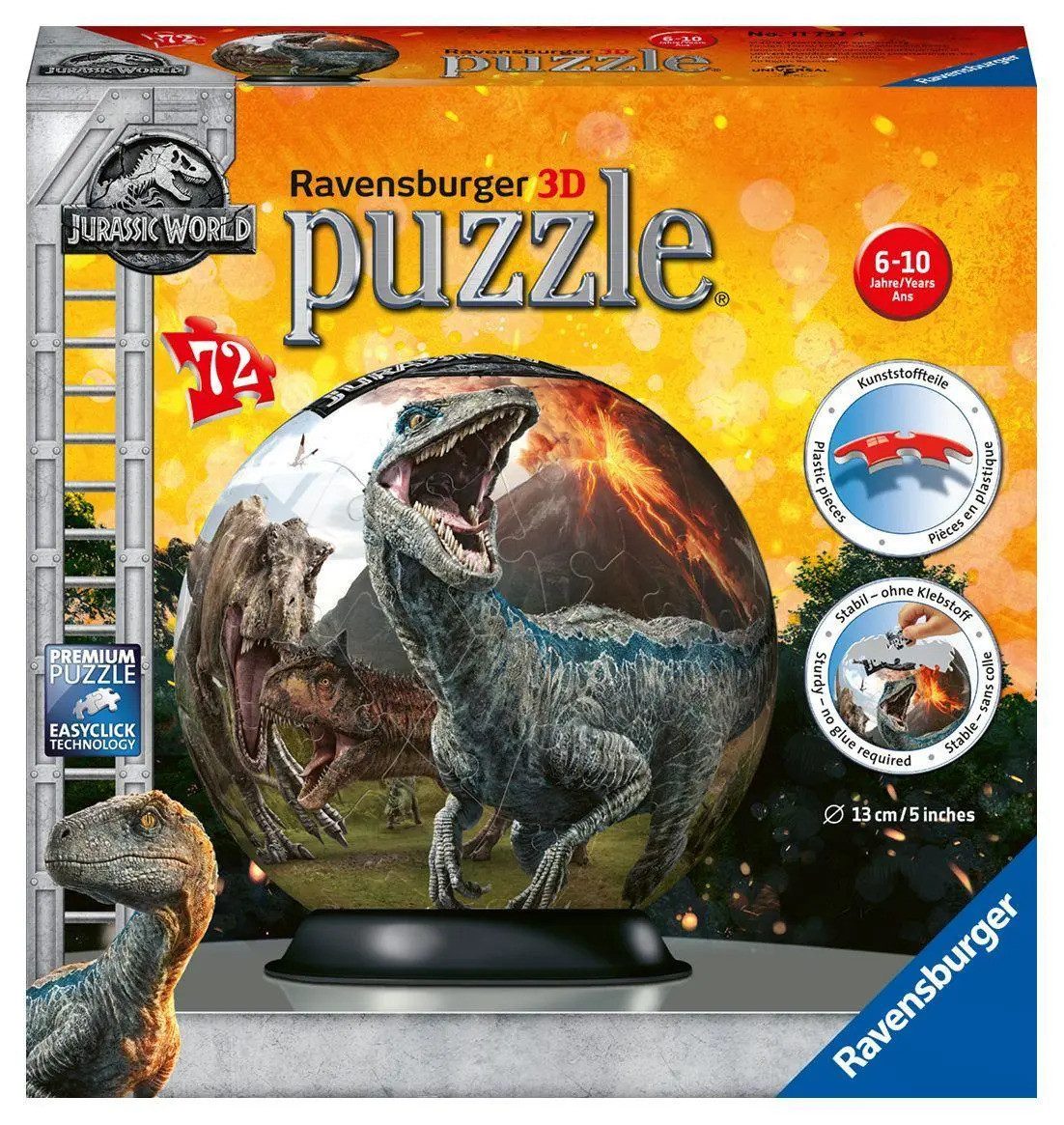 Ravensburger Puzzle Ravensburger 3D Puzzle 11757 - Puzzle-Ball Jurassic World -..., Puzzleteile