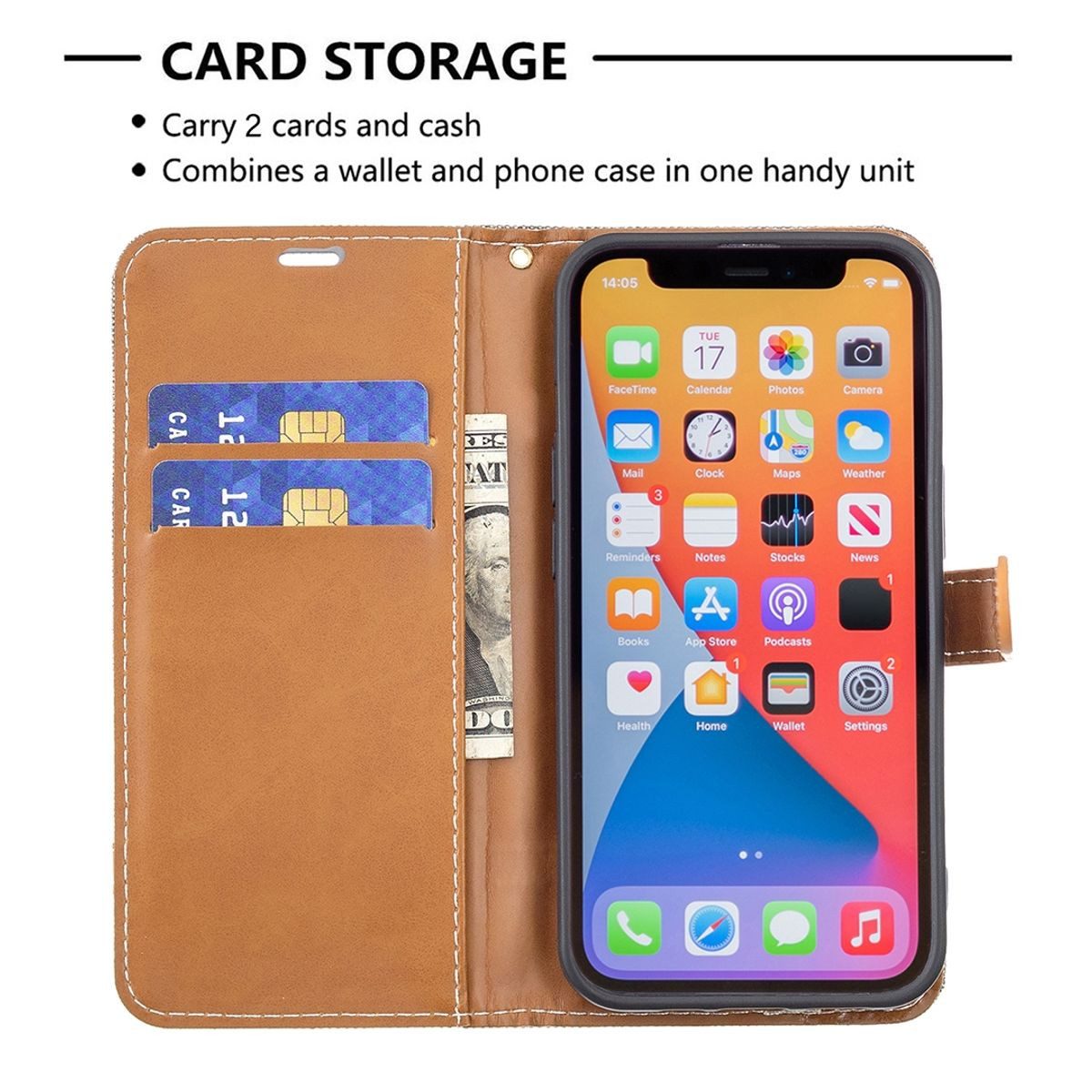 König Design Handyhülle Apple iPhone 13 Pro Max, Schutzhülle Schutztasche Case Cover Etuis Wallet Klapptasche Bookstyle