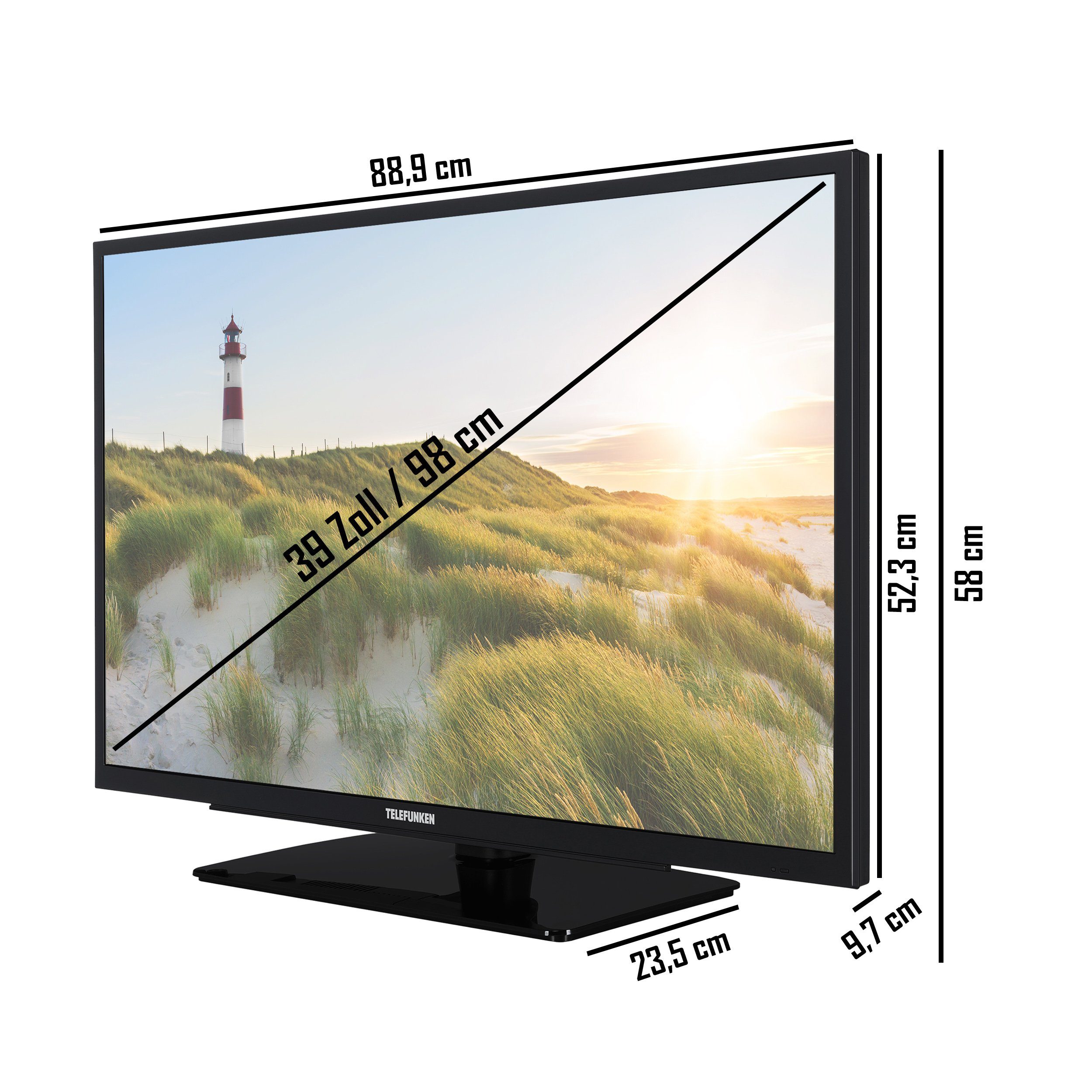 Telefunken XH39K550 LCD-LED Fernseher (98 cm/39 Zoll, HD-ready, Smart TV,  Triple-Tuner, 6 Monate HD+ gratis)