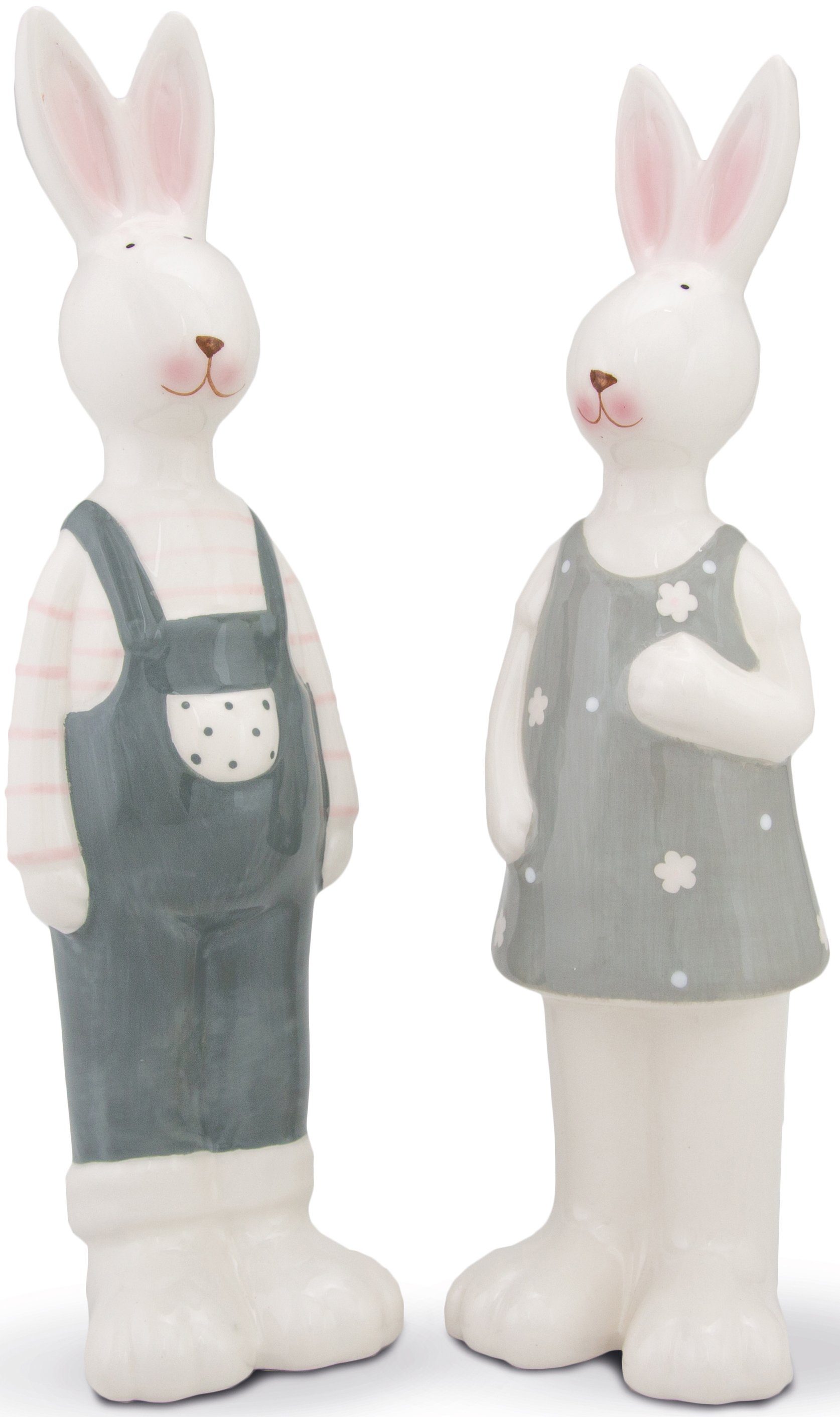 RIFFELMACHER & WEINBERGER Osterhase Steffi & Klaus (Set, 2 St), aus  Dolomit, bemalt, stehend, Höhe ca. 26 cm | Osterhasen