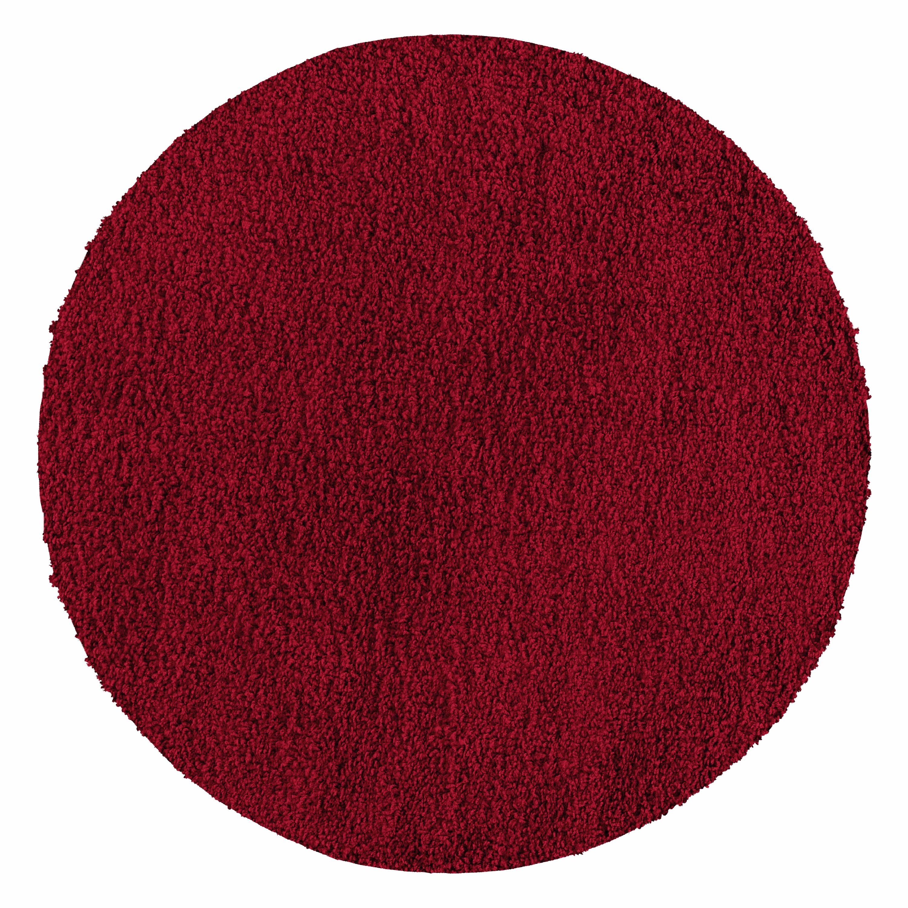 Teppich Unicolor - Einfarbig, Teppium, Rund, Höhe: 30 mm, Teppich Wohnzimmer Rot