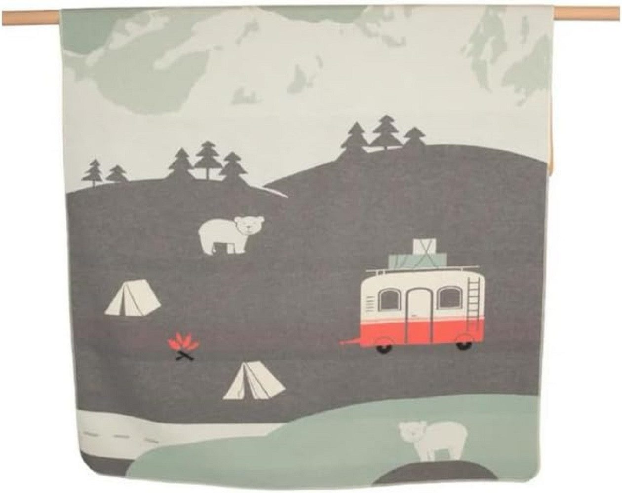 Kinderdecke Camping Wohnwagen 140 x 200 cm, DAVID FUSSENEGGER