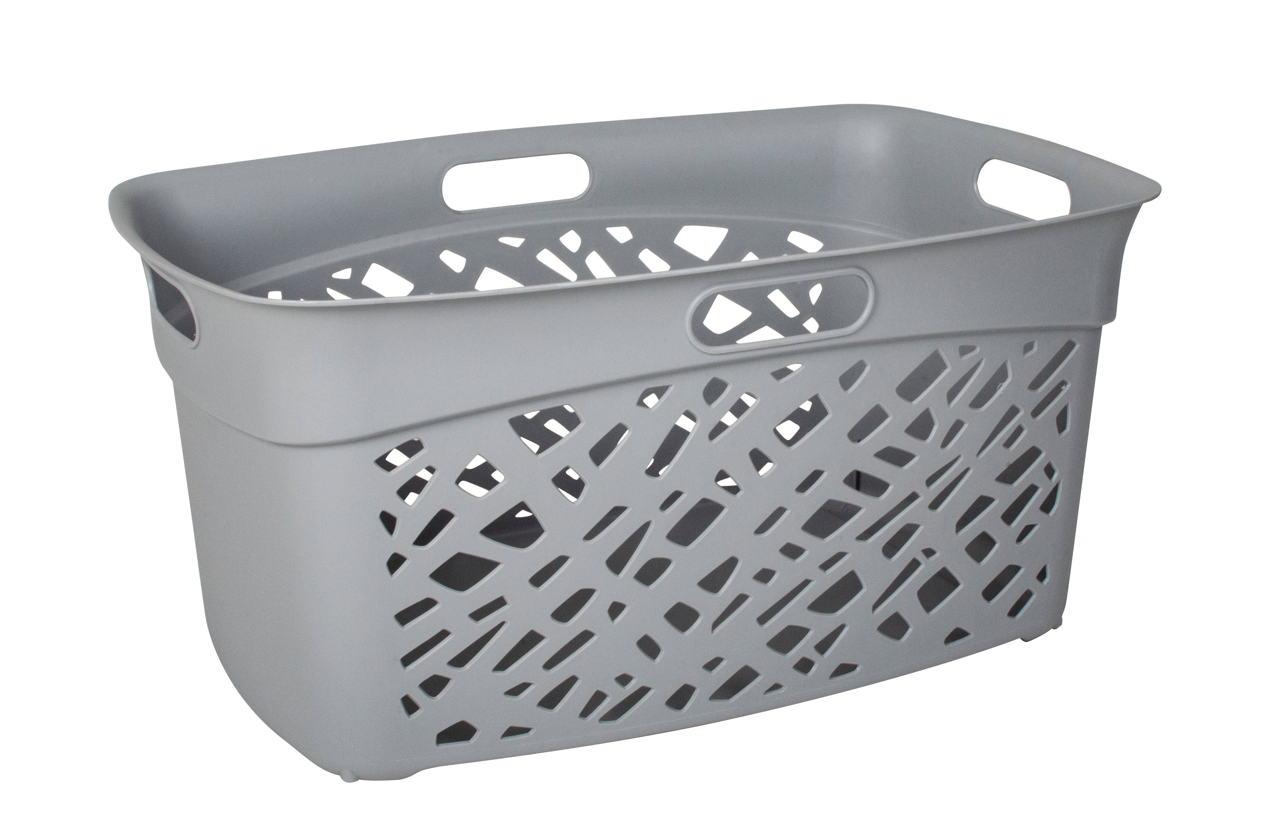 ONDIS24 Wäschekorb Wäschebox Aufbewahrungskorb cement 4 Transportgriffen, grau, belüftet mit
