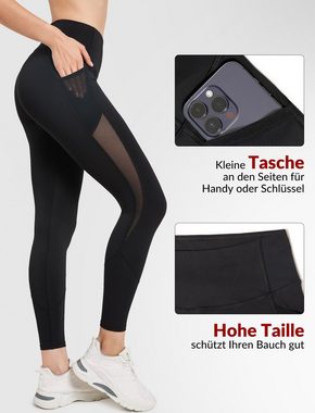 Yvette Leggings Damen Sportleggings mit Mesh Tasche high waist Sporthose, 517A21