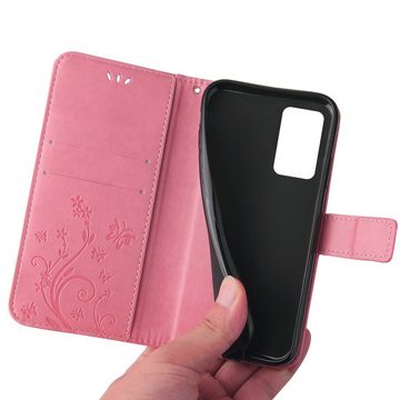 Tec-Expert Handyhülle Cover Tasche Hülle für Xiaomi Redmi 10C, Klapphülle Case mit Kartenfach Fliphülle aufstellbar, Motiv Blumen