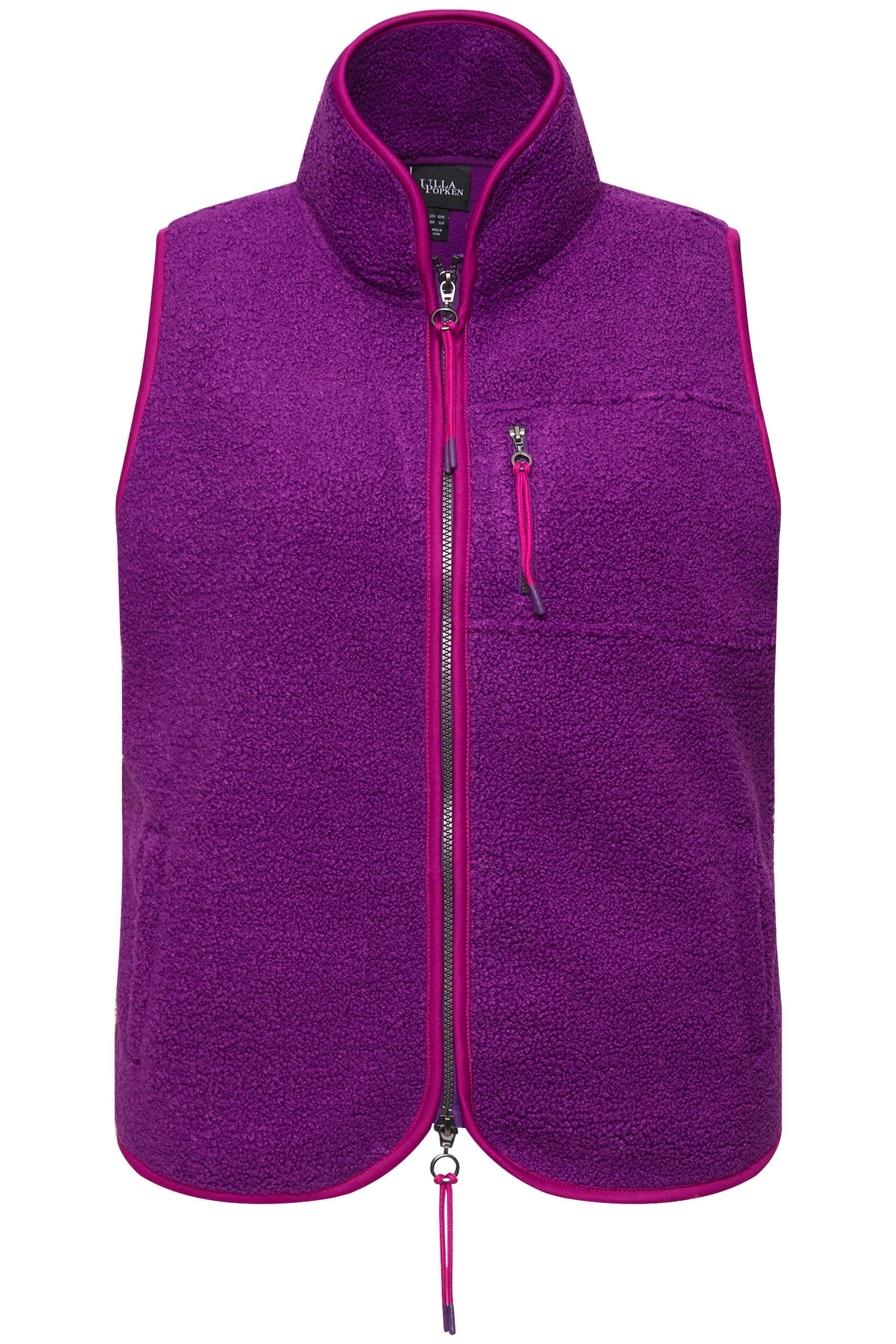 Ulla Popken Steppweste Teddyweste Stehkragen 2-Wege-Zipper günstig online kaufen