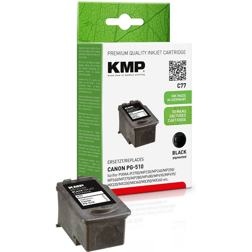 KMP 1 Tinte C77 ERSETZT CANON PG-510 - black Tintenpatrone (1 Farbe, 1-tlg)