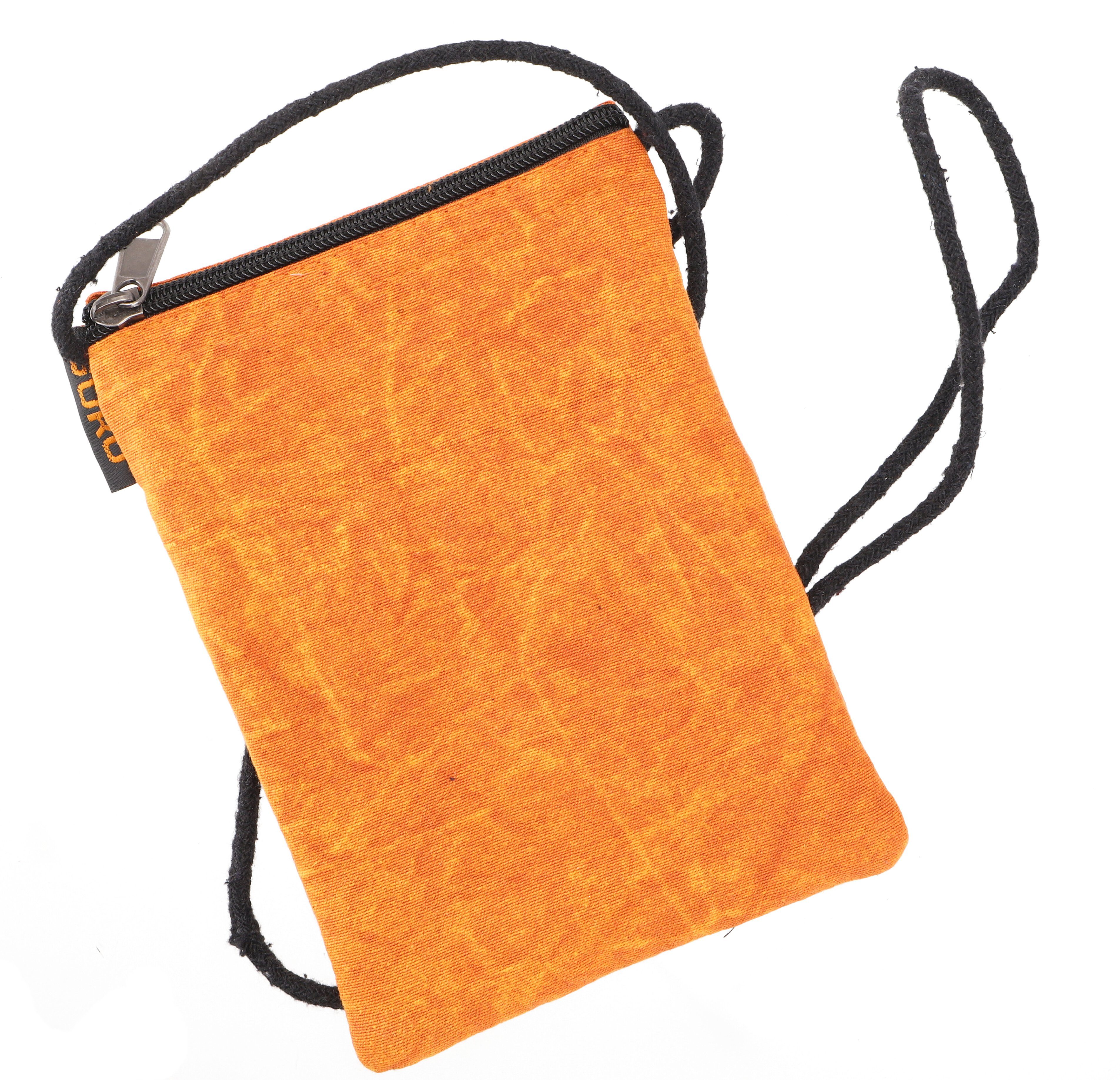 - Guru-Shop Boho Passporttasche Brustbeutel, Schultertasche orange