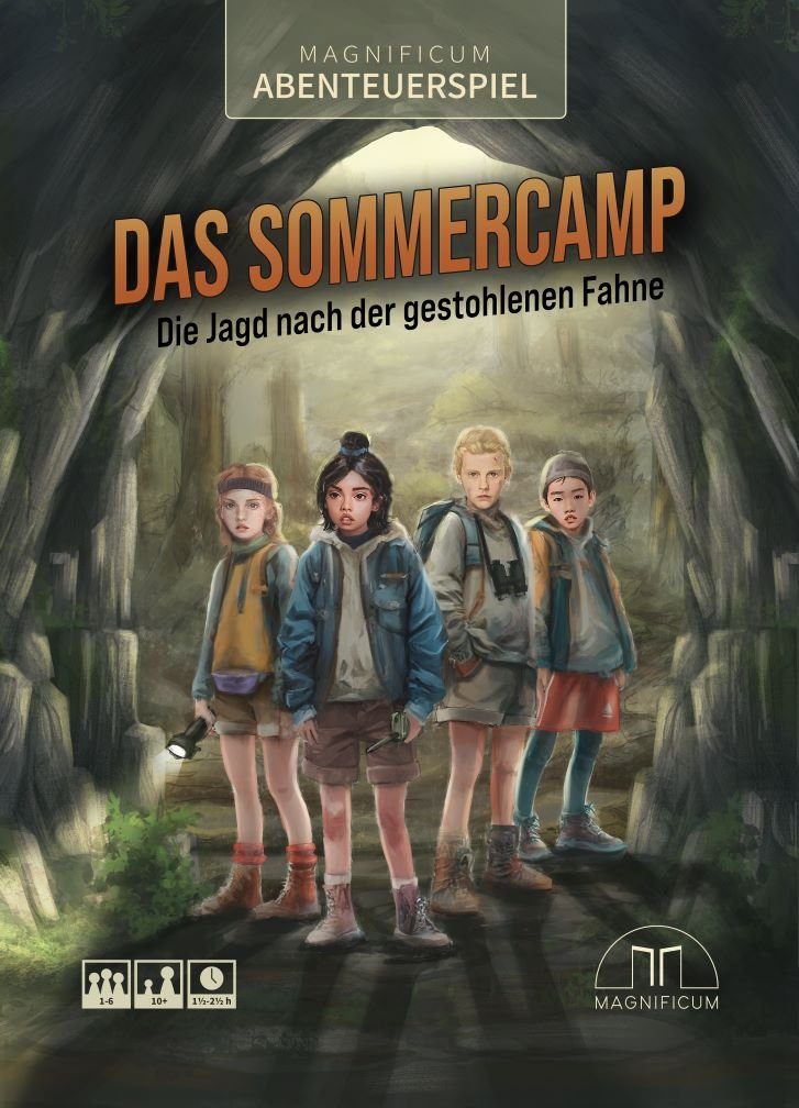 MAGNIFICUM Spiel, Das Sommercamp – Die Jagd nach der gestohlenen Fahne – Abenteuer / Rätselspiel für die Familie und Kinder, Made in Germany