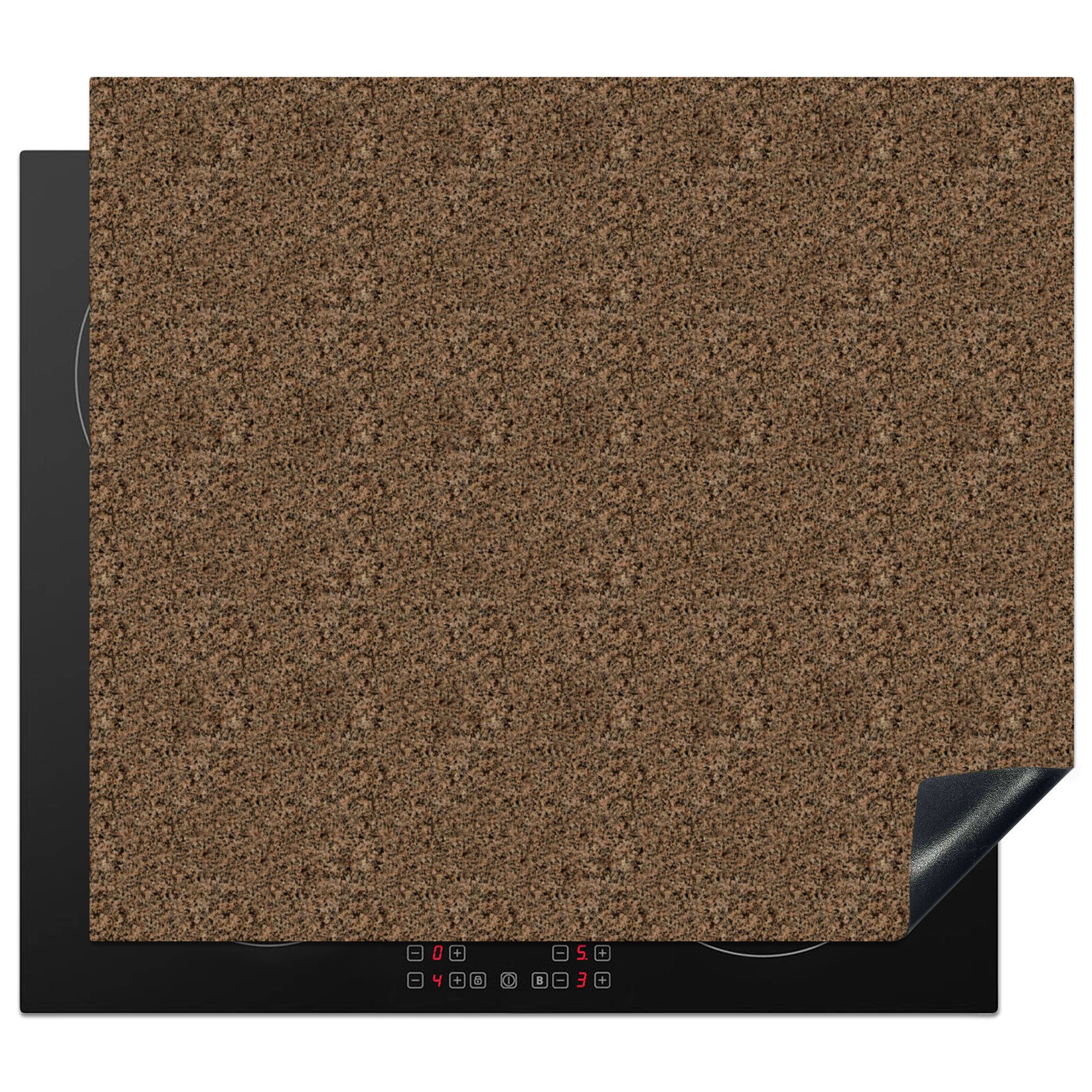 Stein Granit - tlg), MuchoWow Muster, Herdblende-/Abdeckplatte Induktionsherd, (1 Küchen cm, für Induktionskochfeld Dekoration 58x51 Vinyl, -