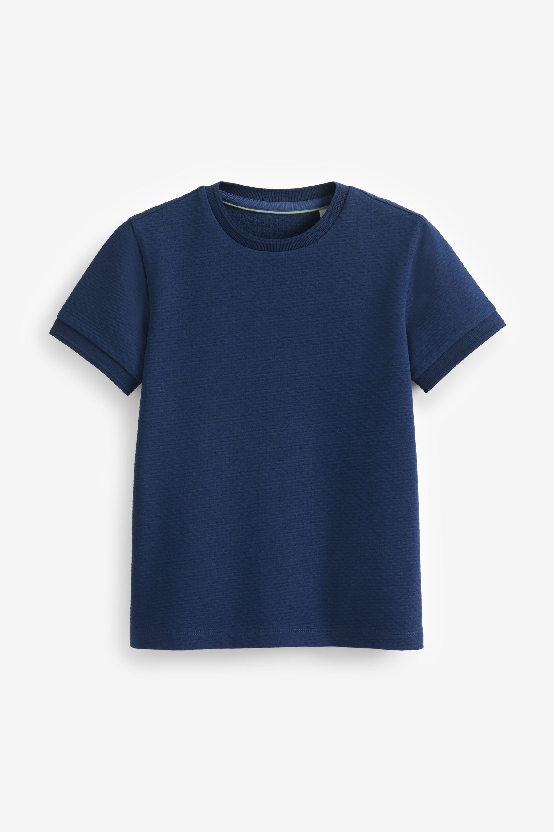 Strukturiertes Kurzarm-T-Shirt (1-tlg) Navy Blue Next T-Shirt