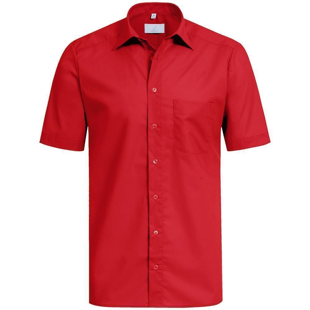 GREIFF Kurzarmhemd Greiff Corporate Hemd BASIC Herren OEKO TEX® Rot 45/46 günstig online kaufen