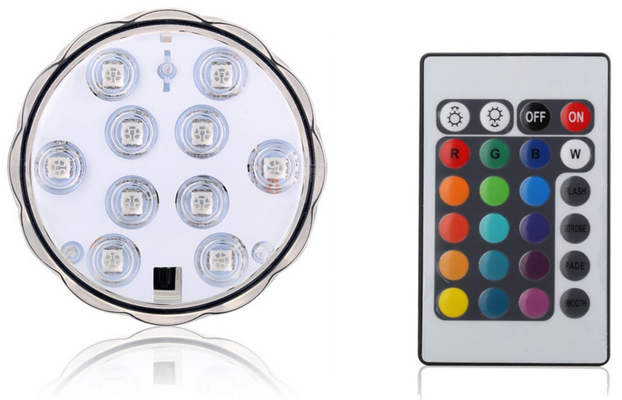 7even Discolicht LED Untersetzer mit Fernbedienung (Doppelpack) 2 Stück