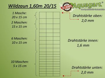 Aquagart Profil 50m Wildzaun Forstzaun 160/20/15+ Z-Profil Zaunpfosten