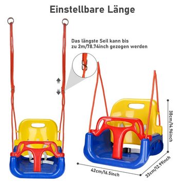 Clanmacy Einzelschaukel Kinderschaukel Stabil 3 in 1 Baby Swing Sitz Babyschaukel Schaukelsitz