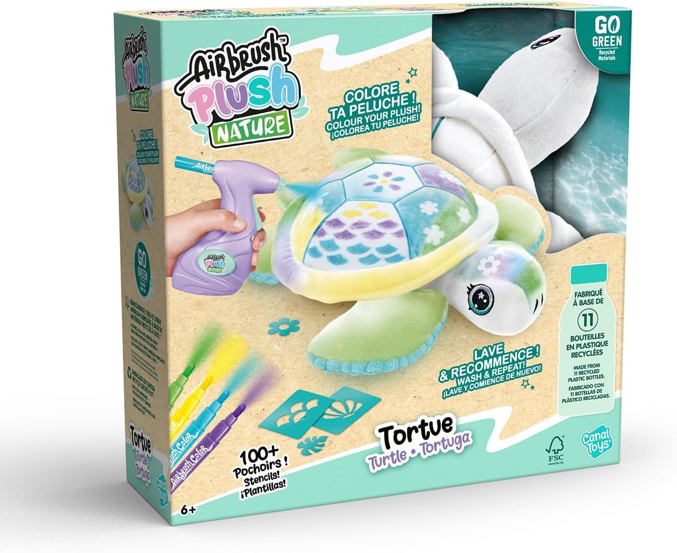Canal Toys Kuscheltier Airbrush Plüsch Nature - Schildkröte (NEU & OVP)