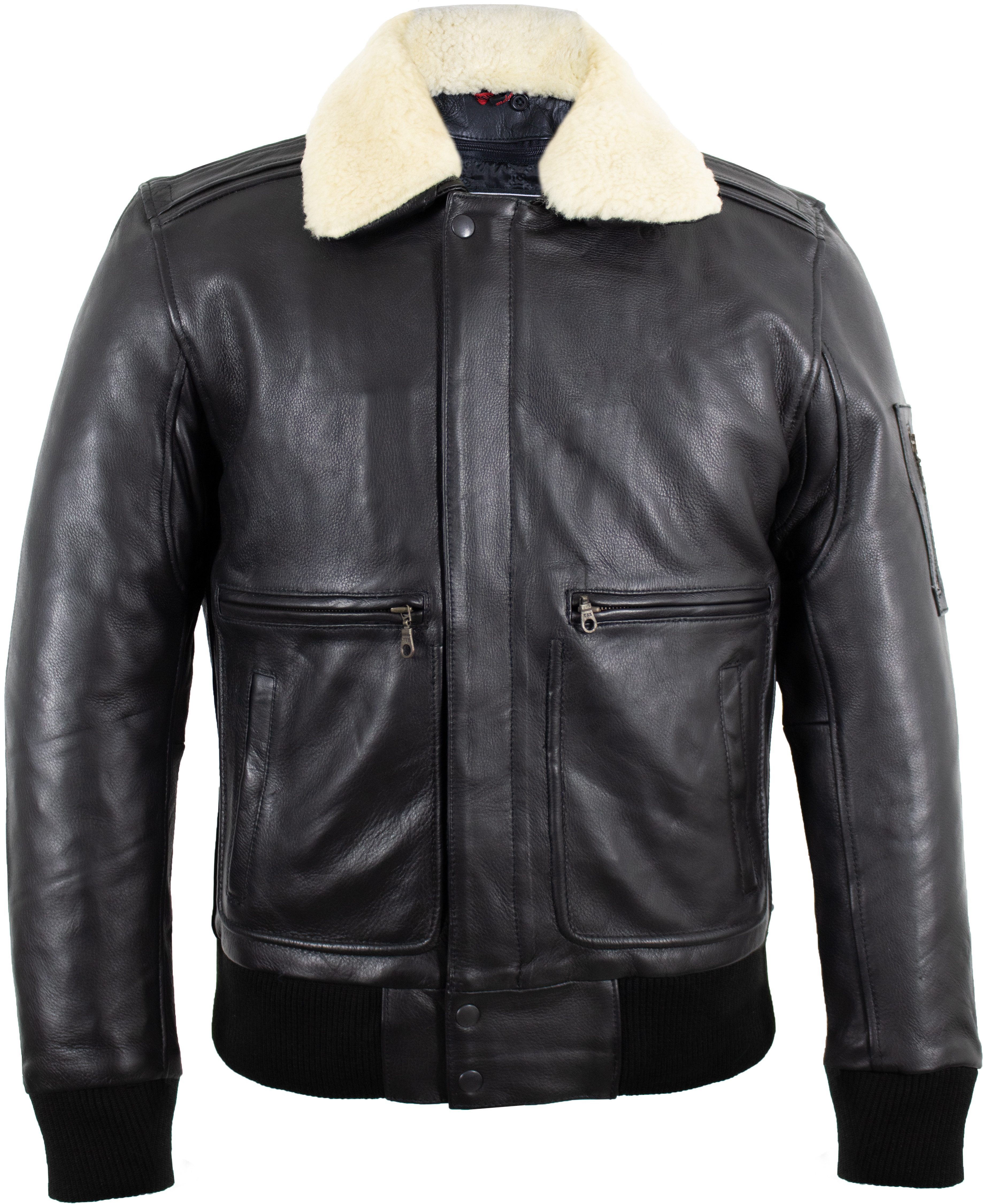 MDM Lederjacke Herren Lederjacke Fliegerjacke echtes Leder schwarz (Flieger günstig online kaufen