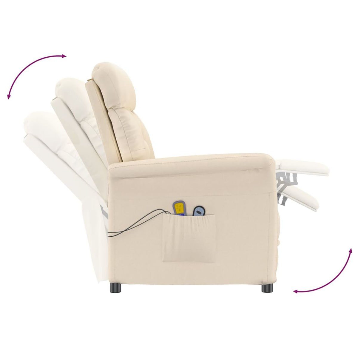 Beige DOTMALL Mikrofaser Massagesessel Elektrischer Stuhl
