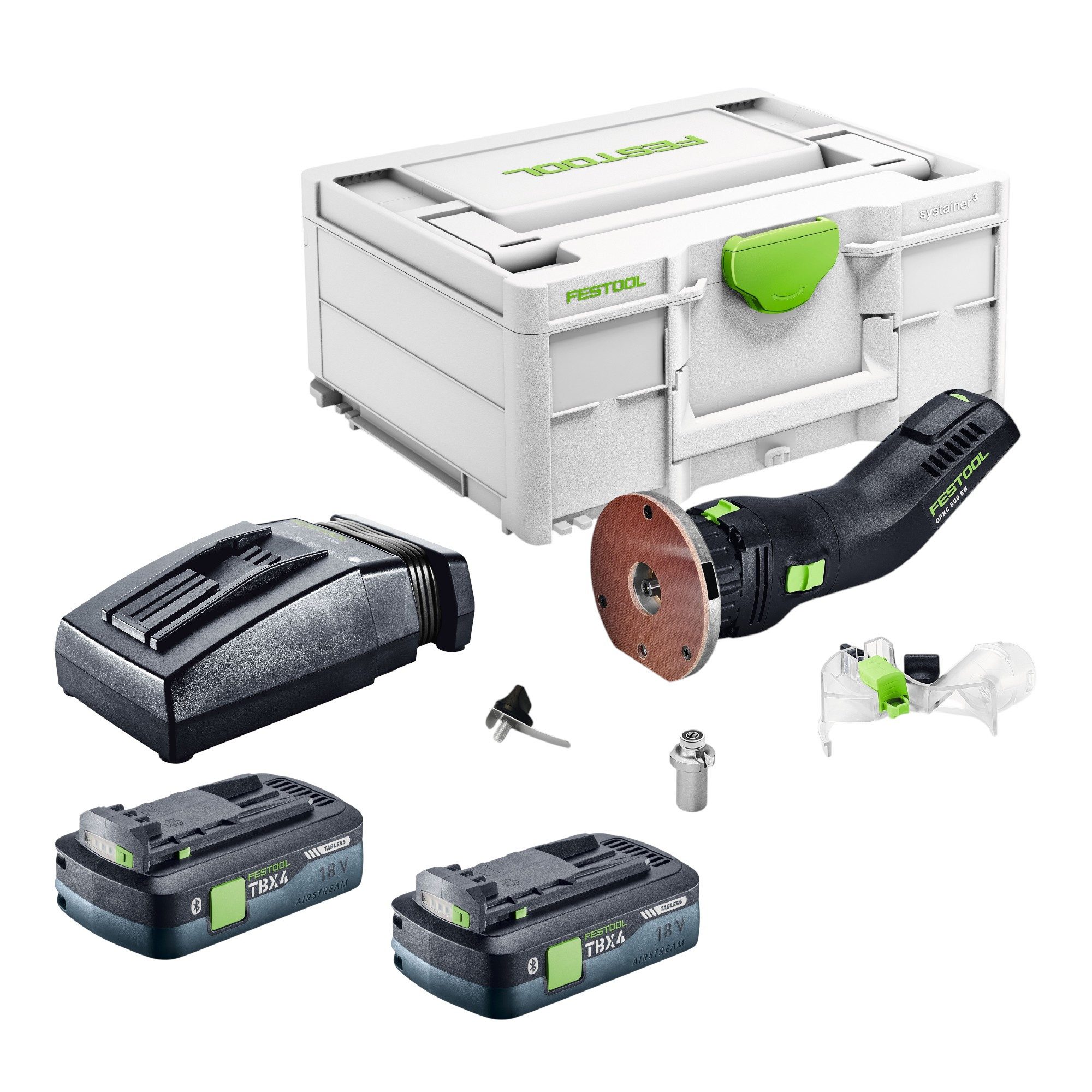 FESTOOL Oberfräse OFKC 500 R3 EB-Basic 18 V + 2x Akku 4,0Ah + Ladegerät + Systainer