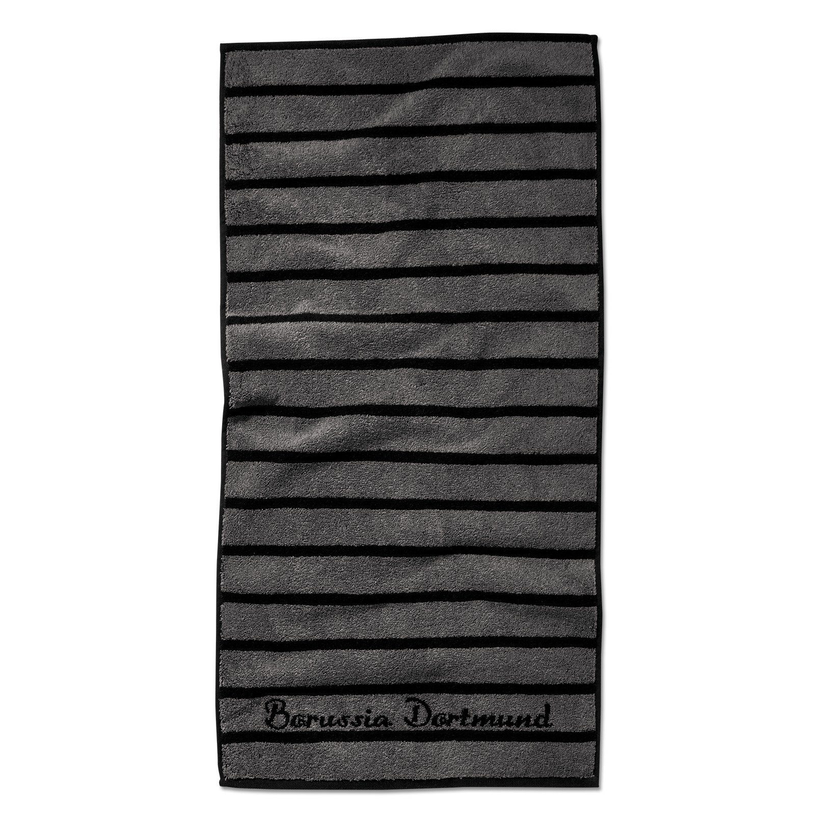 BVB Handtuch BVB-Handtuch schwarzgrau, Baumwolle (Packung, 1-St) günstig online kaufen
