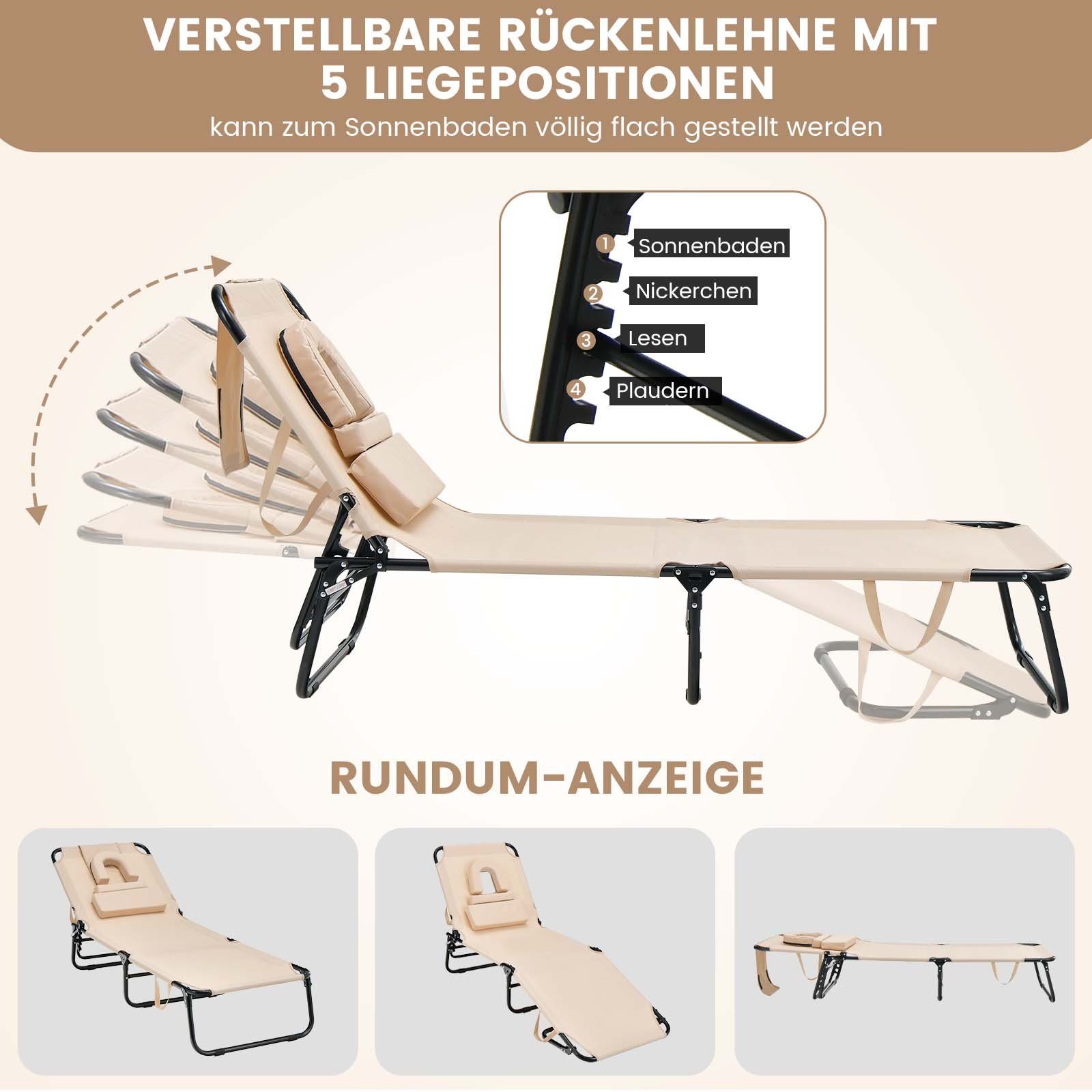 COSTWAY Gartenliege Sonnenliege, 1 St., mit günstig online kaufen