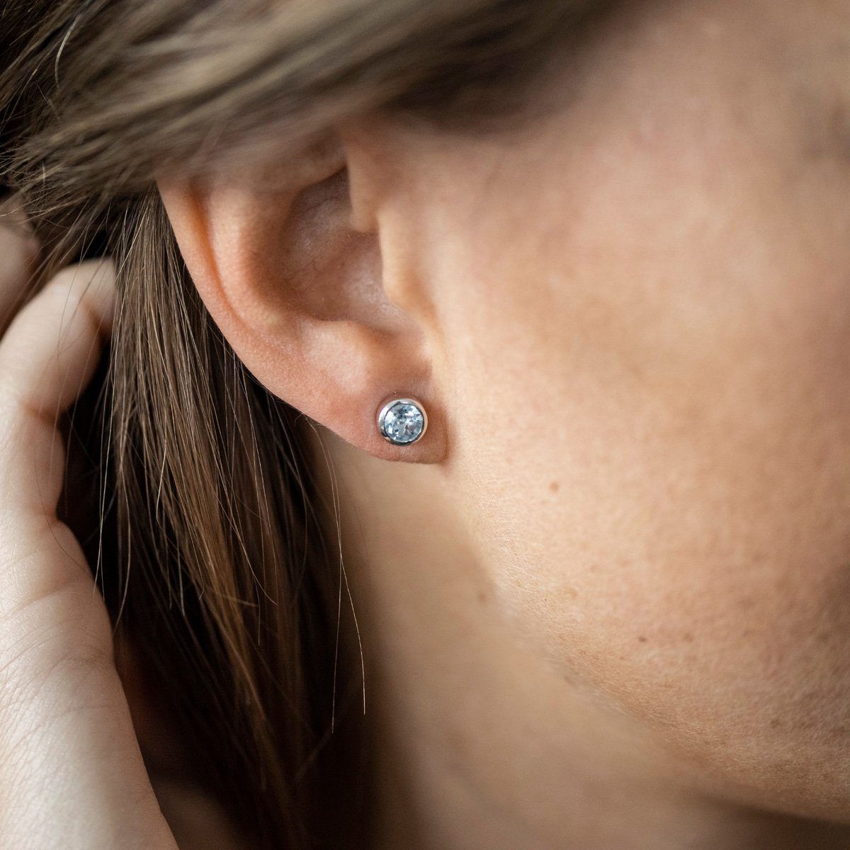 Materia Paar Ohrstecker Edelstein Blautopas hellblau günstig online kaufen