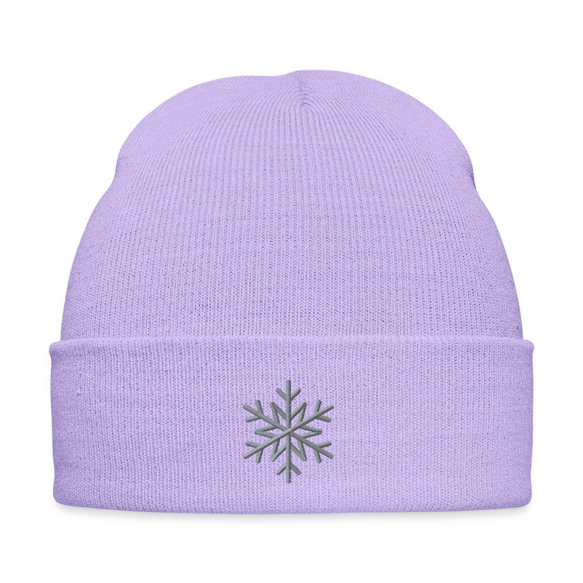 Spreadshirt Beanie Schneeflocke Gestickt Bestickte Wintermütze (1-St)
