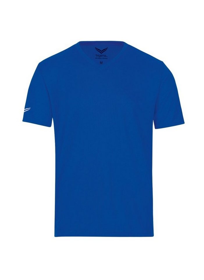 Trigema T-Shirt TRIGEMA V-Shirt COOLMAX®, Reflektierende TRIGEMA-Schwinge  auf der Brust