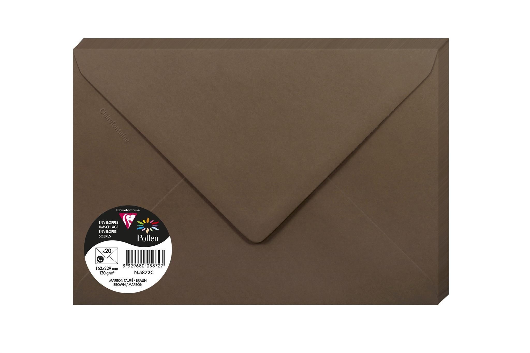 CLAIREFONTAINE Versandtasche Clairefontaine Umschlag C5 Pollen 120g braun